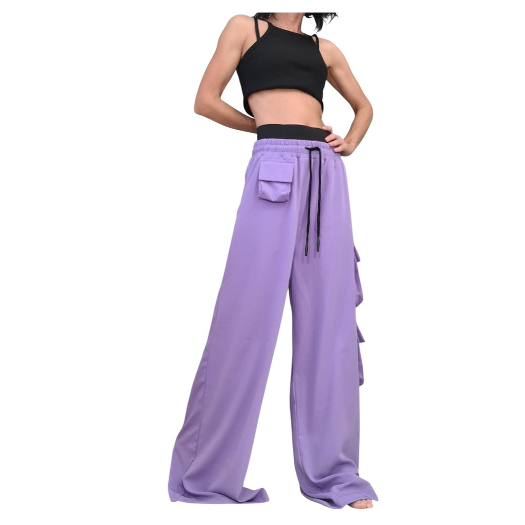Black Cargo Trousers, Wide Leg Gothic Clothing, High Waist