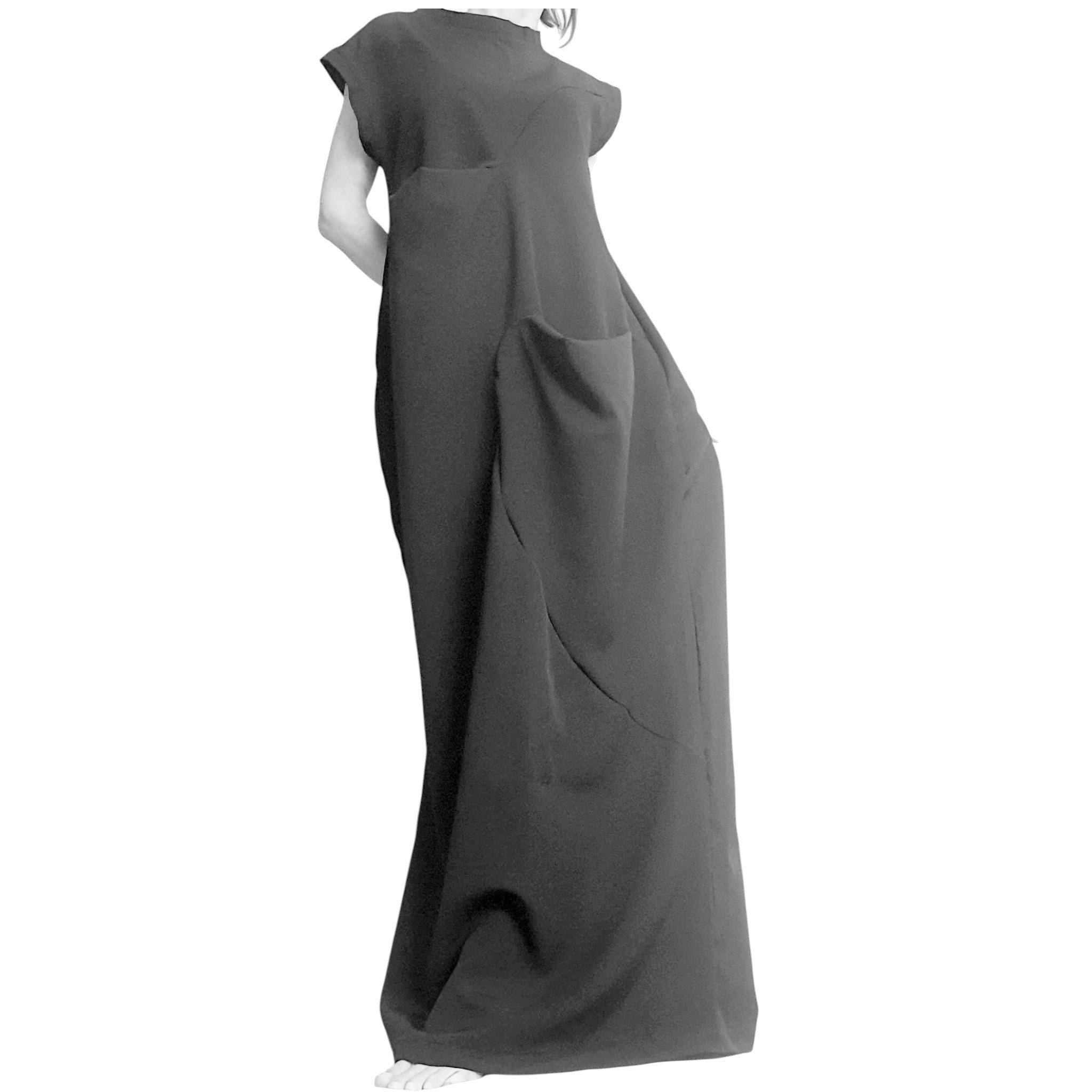 Black Extravagant Dress, Black Maxi Dress, Plus Size Clothing, Wedding Dress, Avant Garde Dress, Coctail Dress, Drape Dress, Loose Dress
