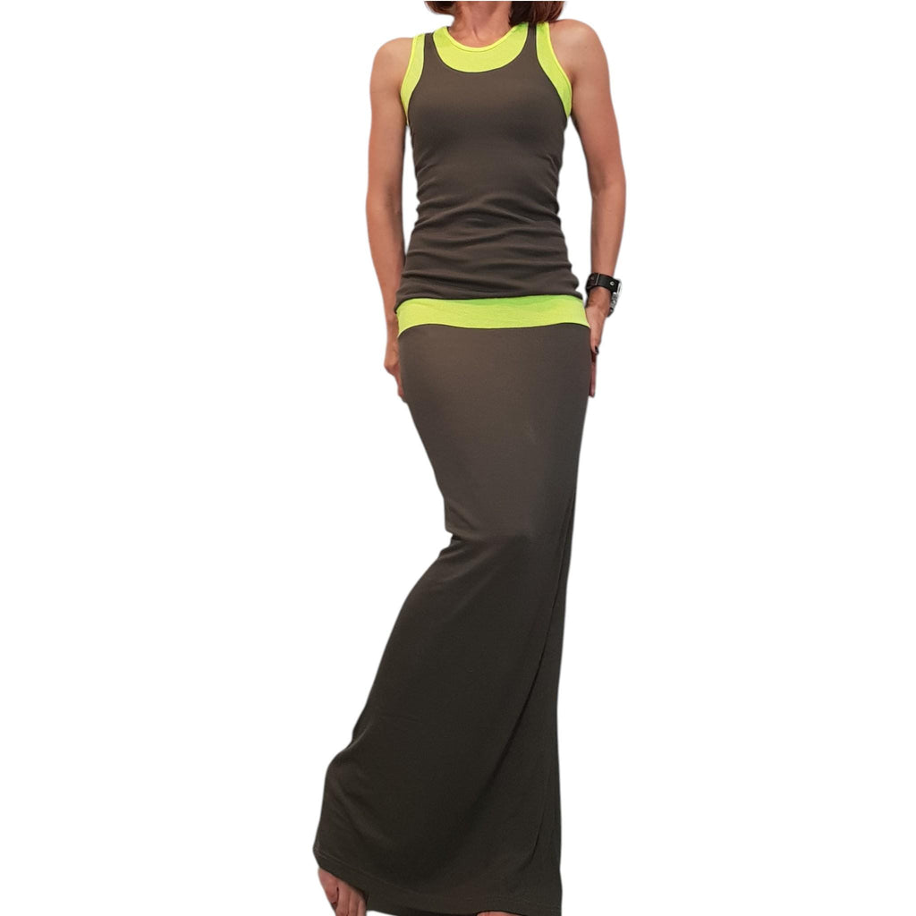 Long Fit Cotton Dress, Sleeveless Pencil Dress