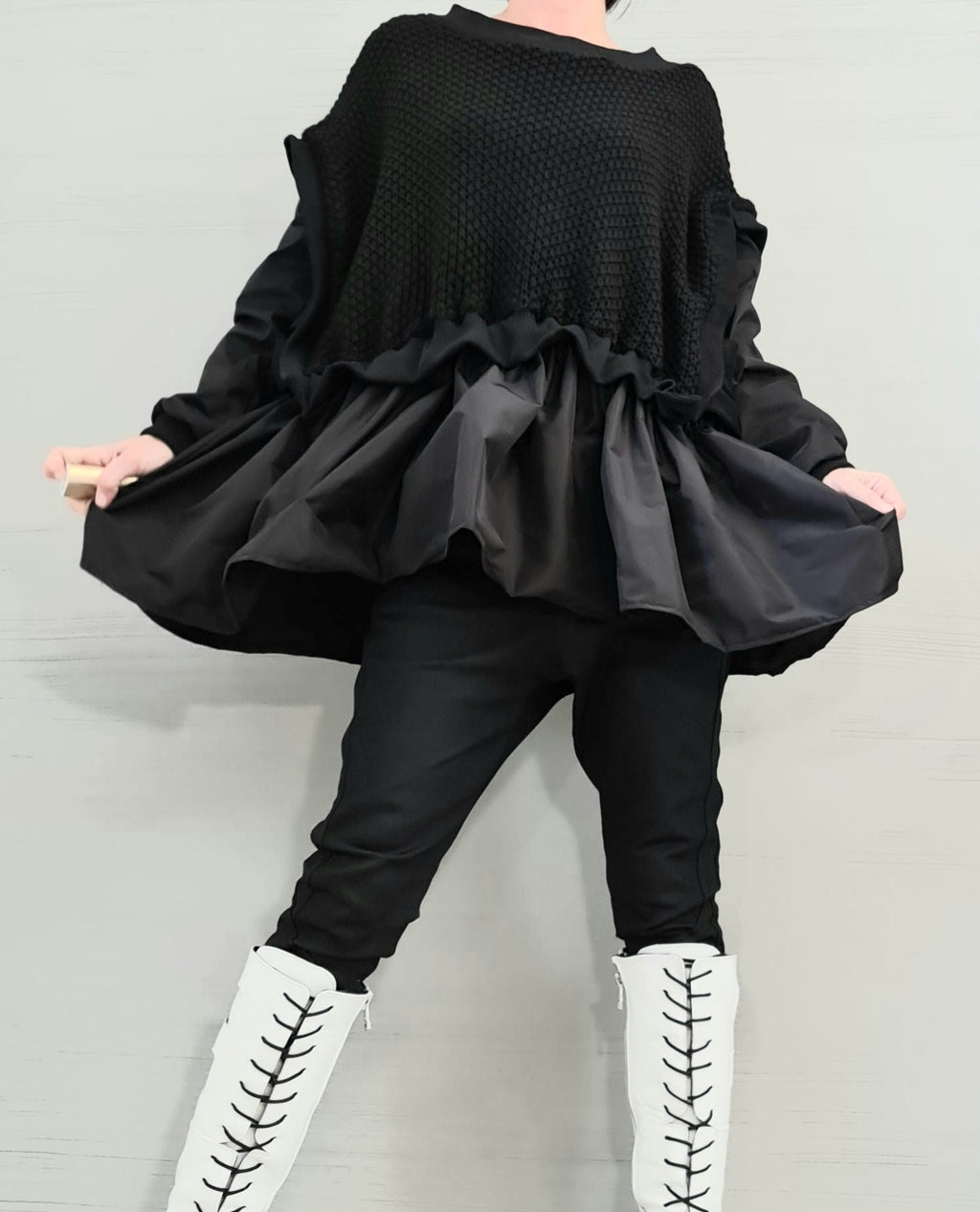 Avant Garde Blouse, Warm Blouse, Extravagant Asymmetric Top, Loose Oversize Women’s Clothing