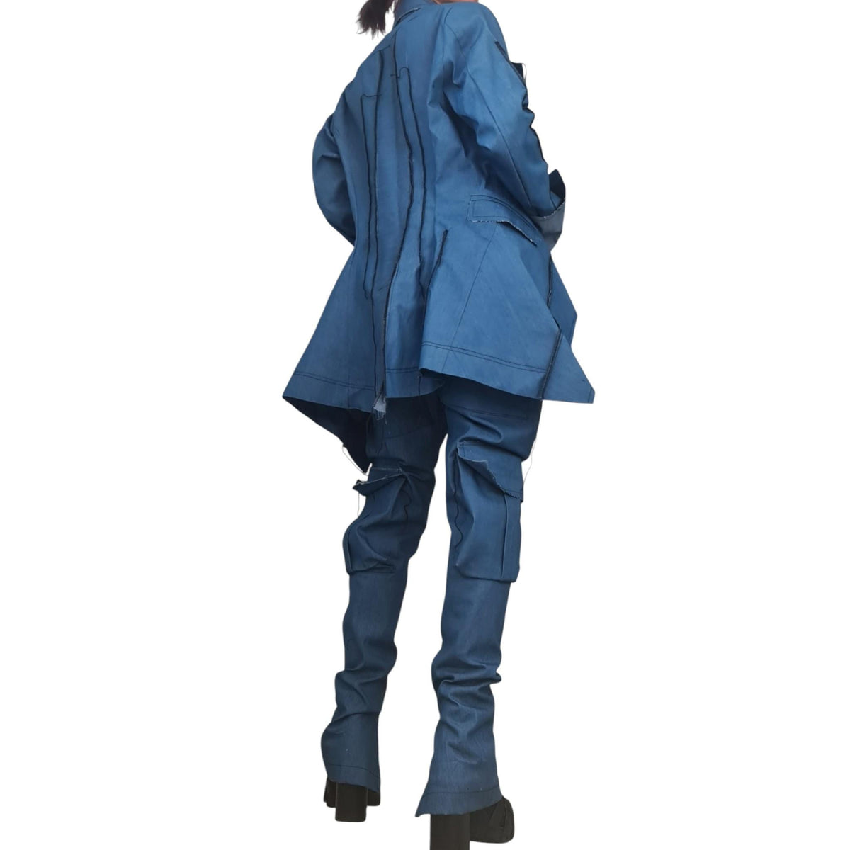 Women’s Denim Blazer: Asymmetric, Avant Garde - Plus Size Options