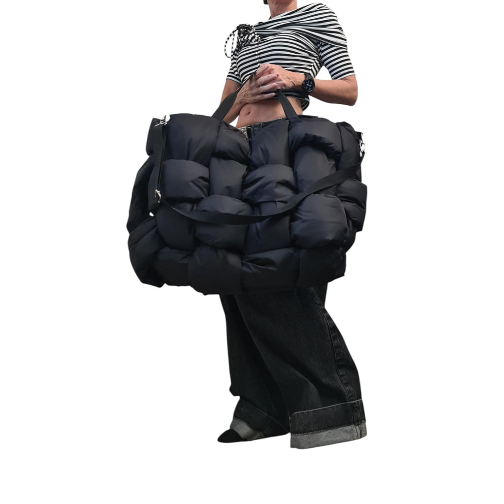Avant Garde Puffy Shoulder Bag | Oversize Winter Tote | Handmade Statement Design