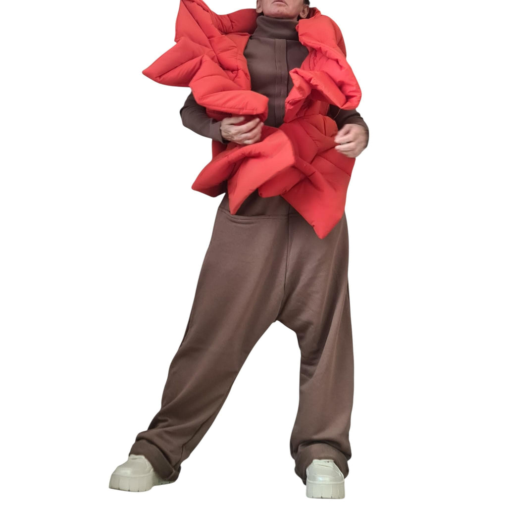 Avant Garde Puffy Vest | Asymmetric Layered Gilet | Sculptural Outerwear | Handmade Fashion for Women