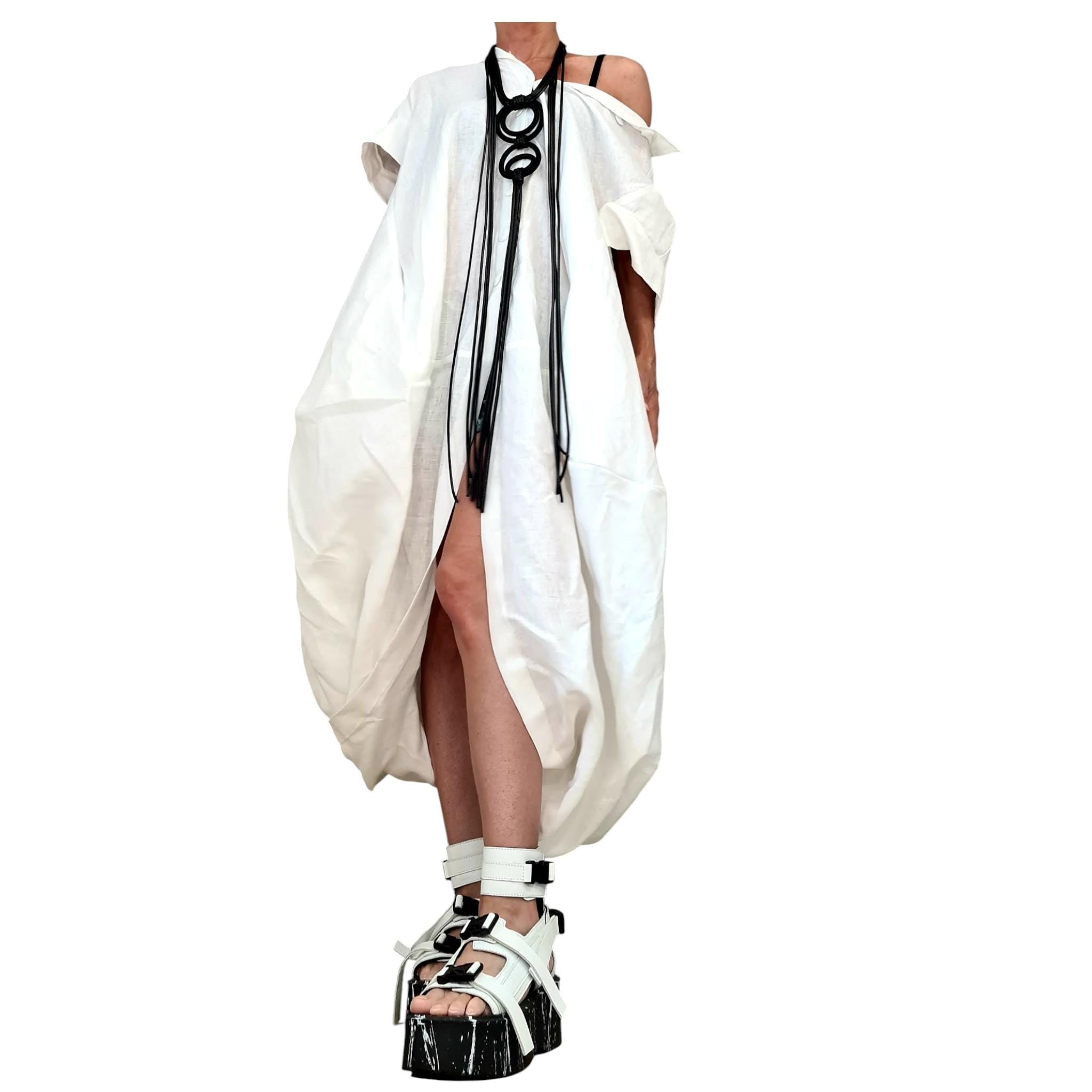 Lime Oversized Linen Tunic | Avant Garde Balloon Fit