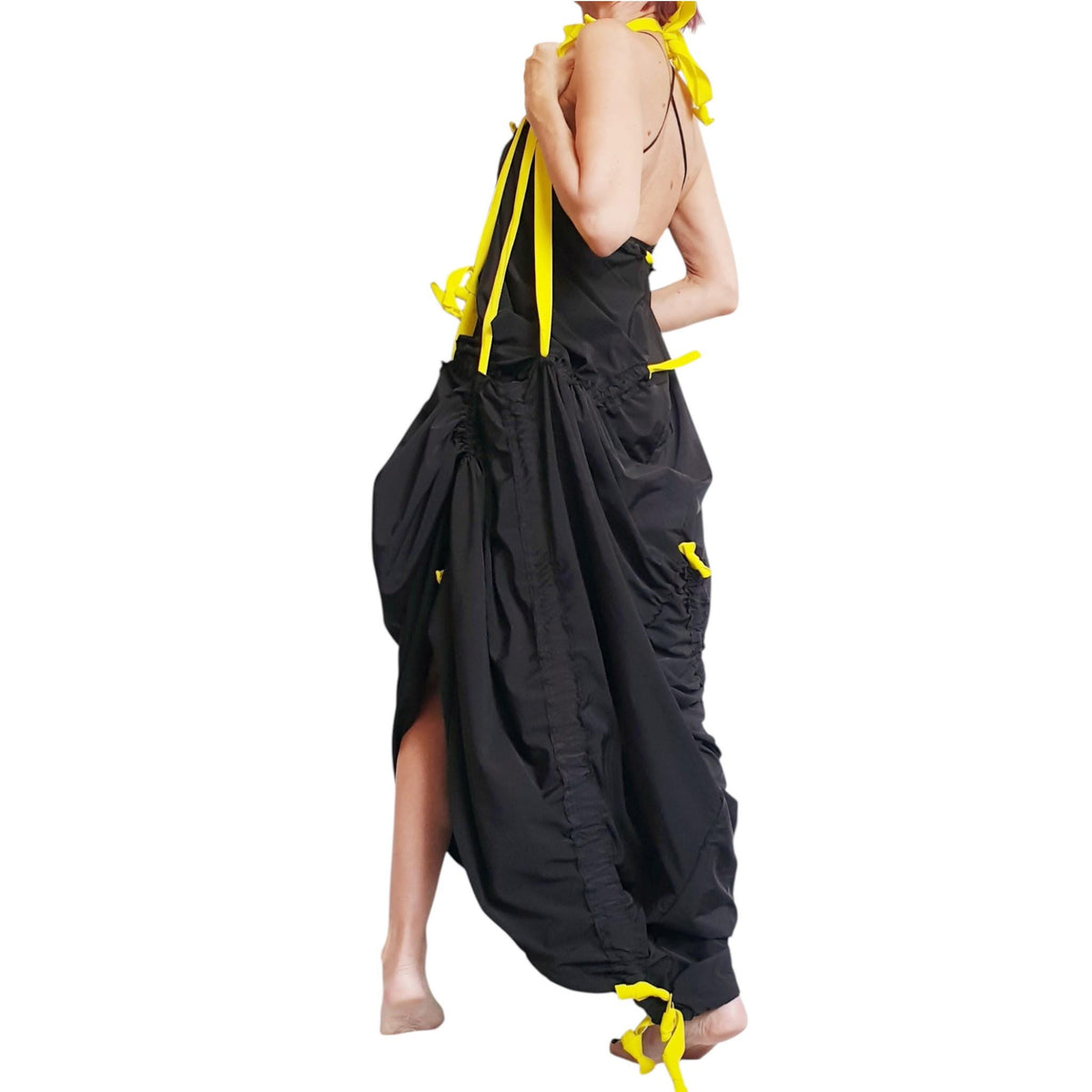 Black Maxi Kaftan Dress, Taffeta Sleeveless Loose Caftan, Plus Size Clothing