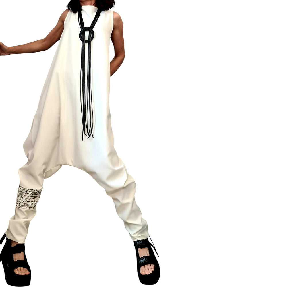 Black Asymmetric Wide Leg Jumpsuit | Sleeveless Harem Fit | Fashion for Women | Avant Garde Style