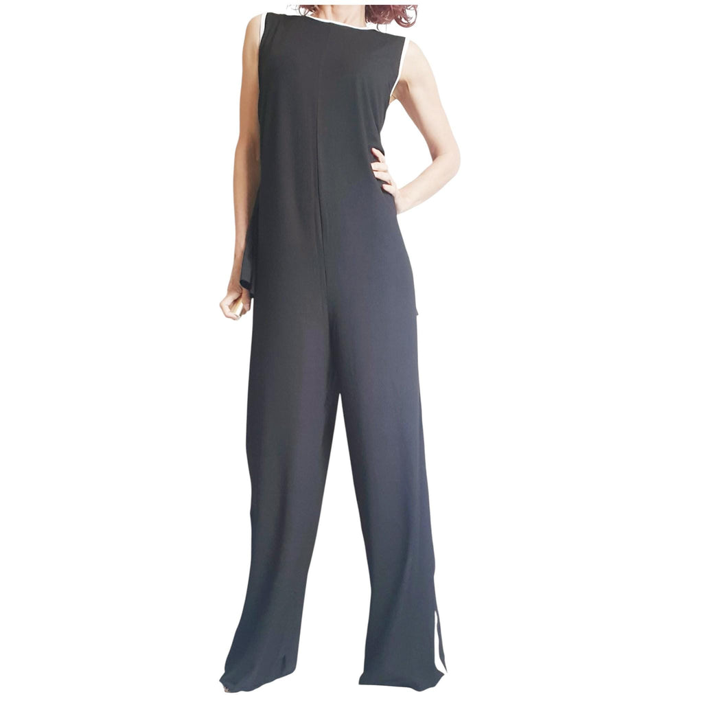 Asymmetric Cotton Jumpsuit: Extravagant Wide Leg Boho Gothic Overall