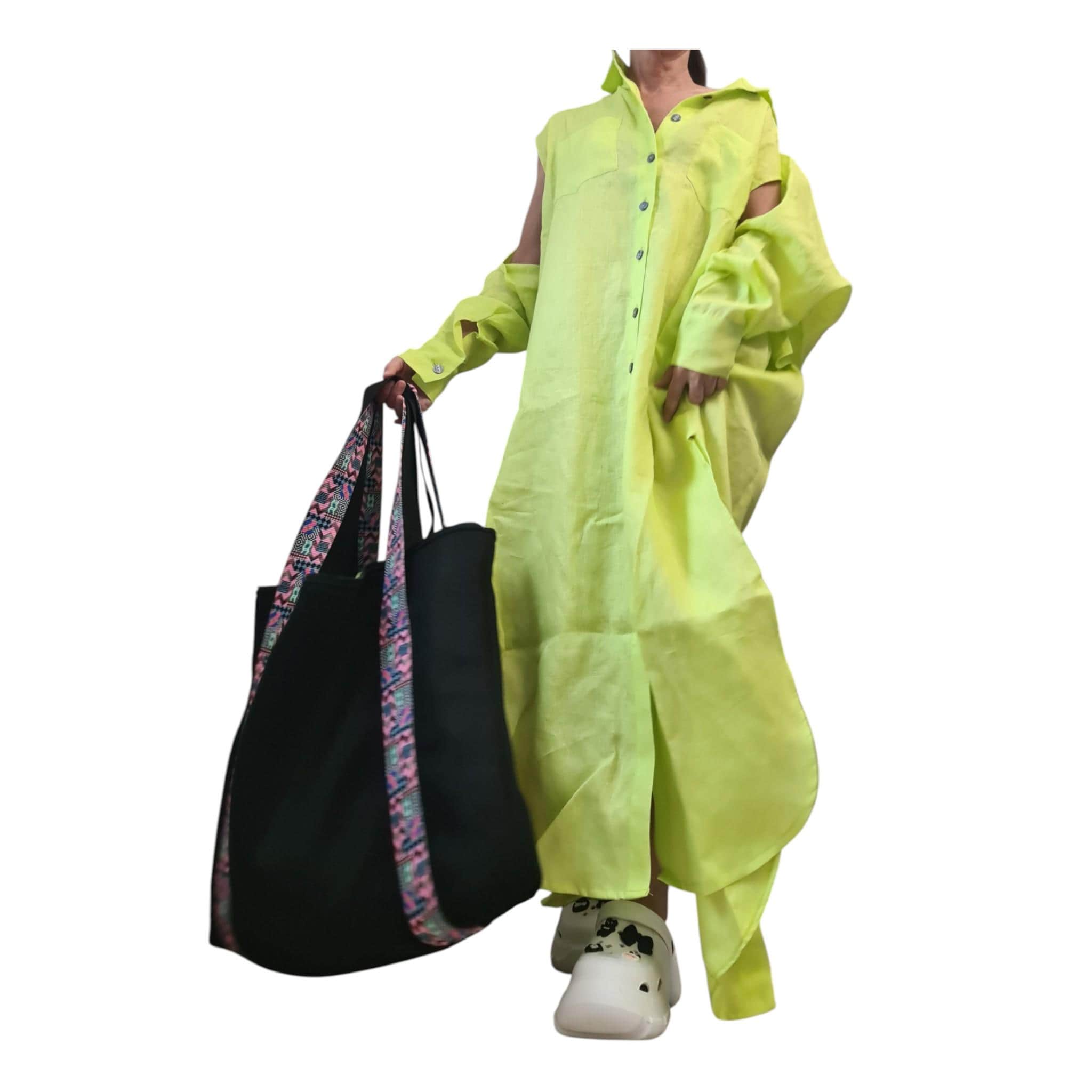 Designer Handmade Large Bag, Extravagant Double-faced Two-tone beach bag