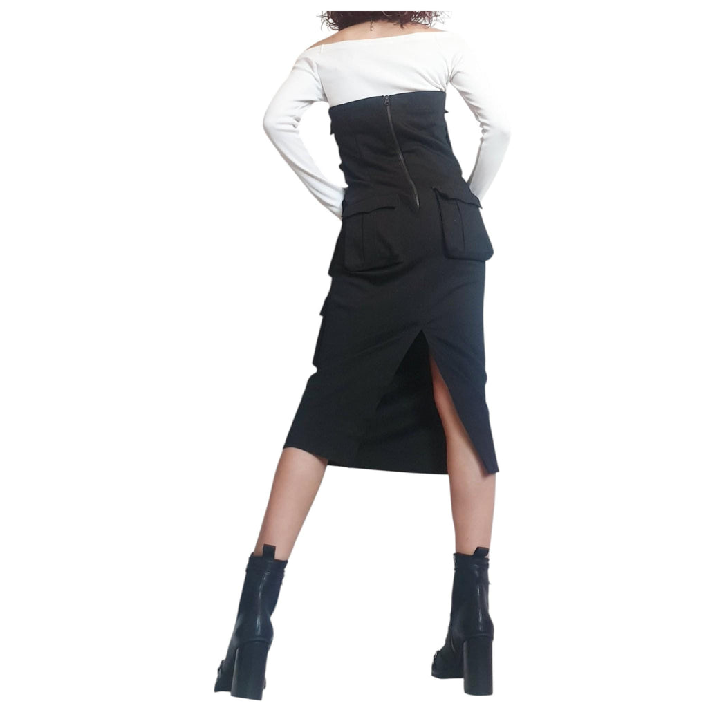 Gothic Black Dress: Extravagant Asymmetric Style - Plus Sizes