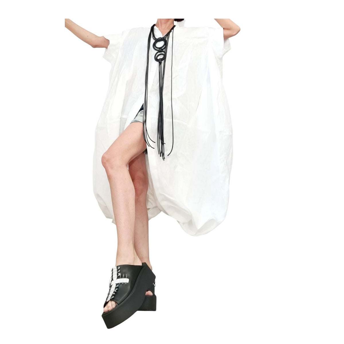 White Oversized Linen Shirt, Boho Linen Kaftan, Maxi Beach Cover Up