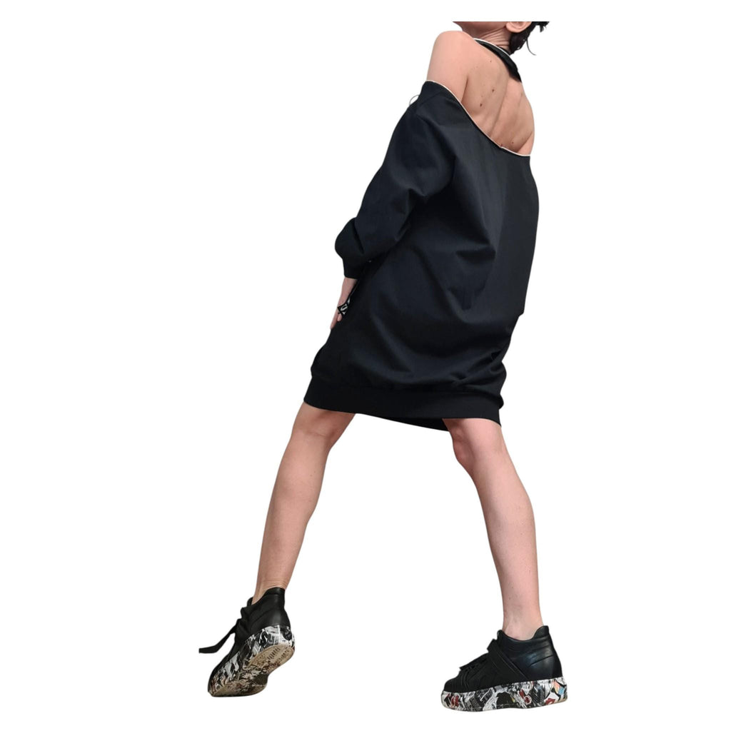 New collection Extravagant Loose Tunic Dress, Plus Size Clothing, Blouson Dress, Asymmetric Dress, Long Sleeve Dress, Bare shoulders Tunic