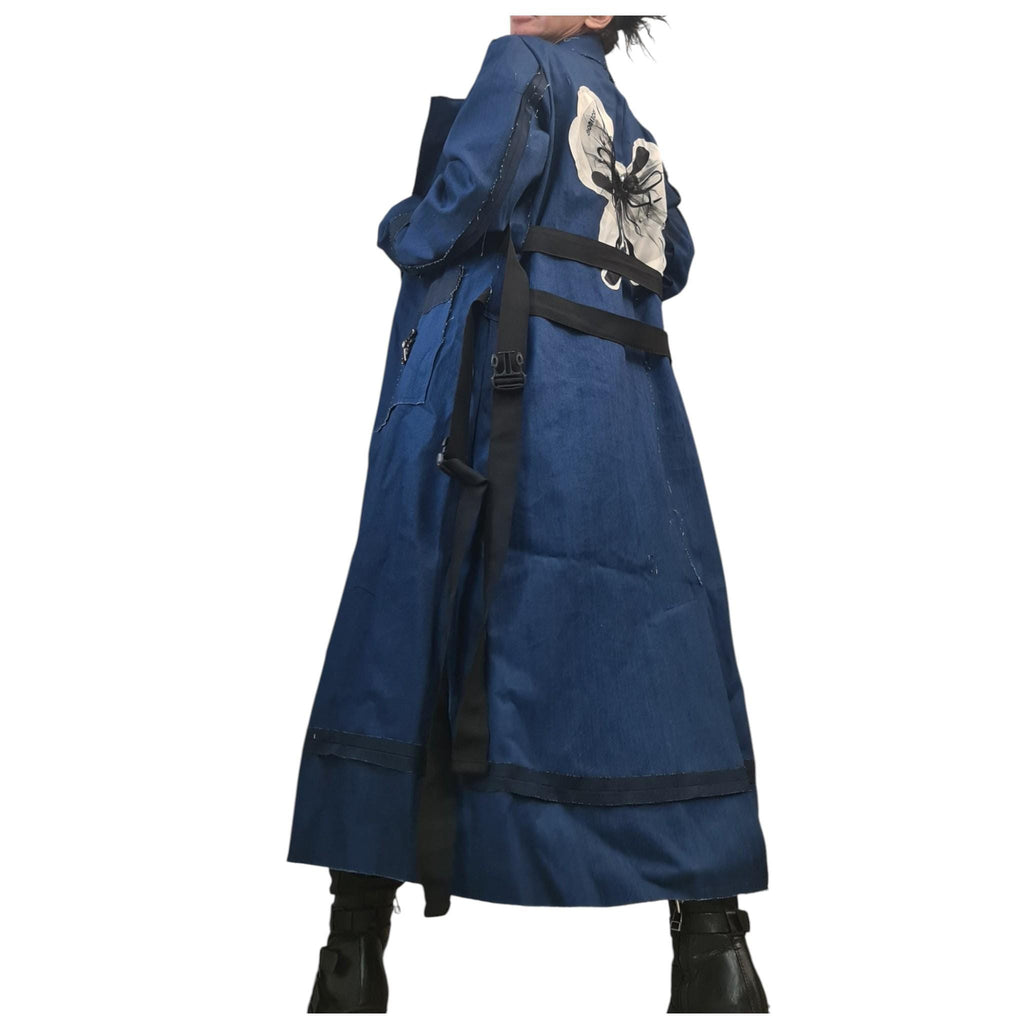 Denim Trench Coat, Extravagant Design, Plus Size, Oversize Fit