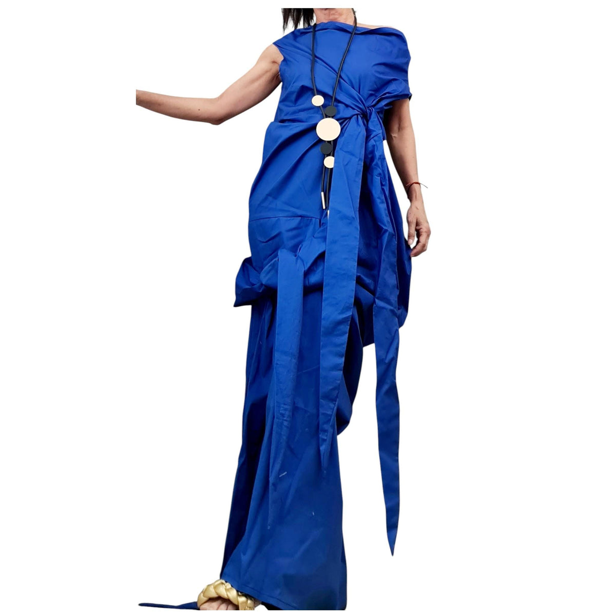 Asymmetric Cotton Maxi Dress For Women, One Shoulder, Cocktail Clothing, Plus Size