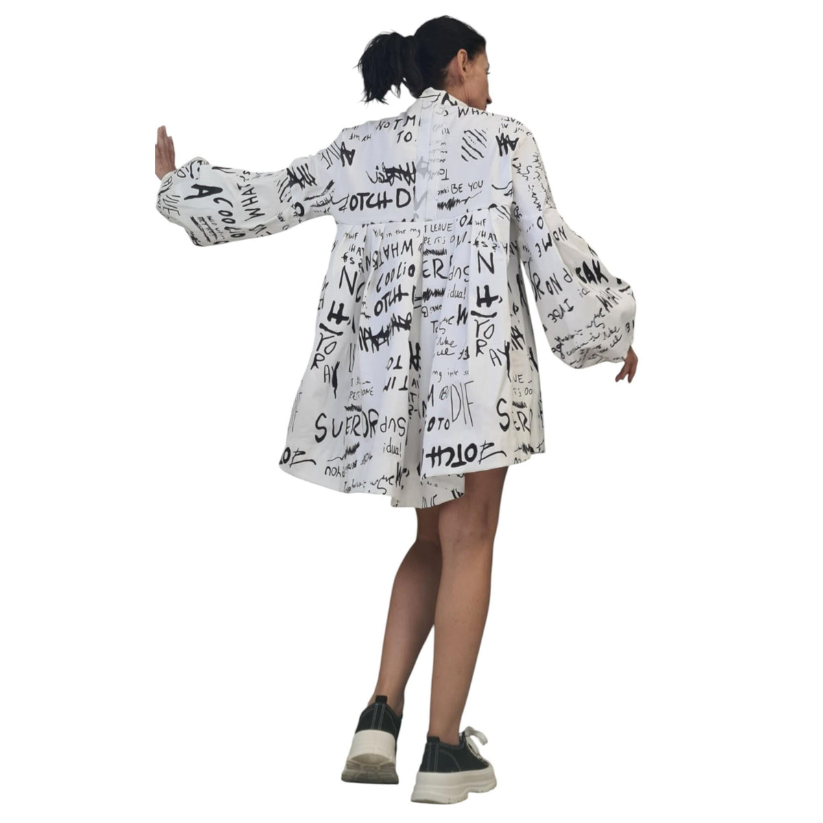Extravagant Long Sleeve Shirt | Asymmetric Loose Tunic Dress | Oversize Avant Garde Top DRESSSHOESCODE
