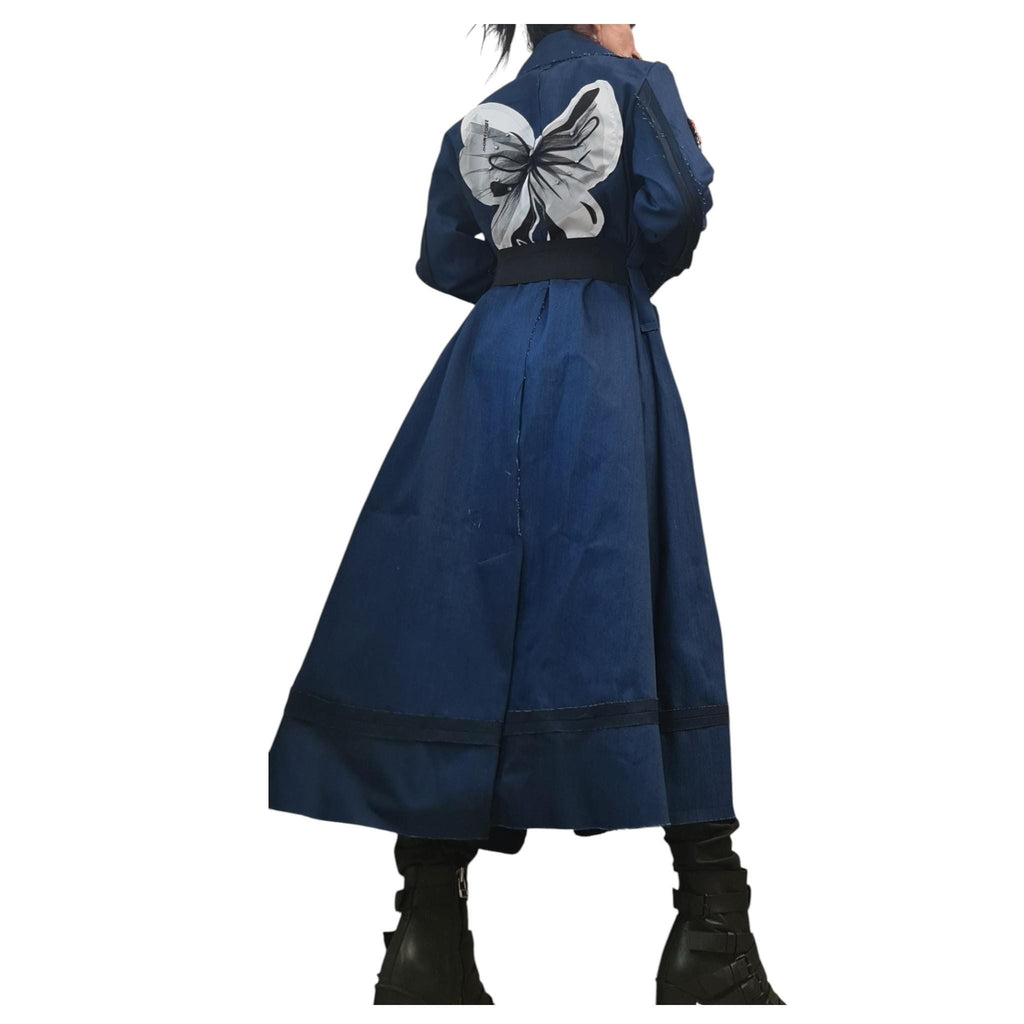Denim Trench Coat, Extravagant Design, Plus Size, Oversize Fit