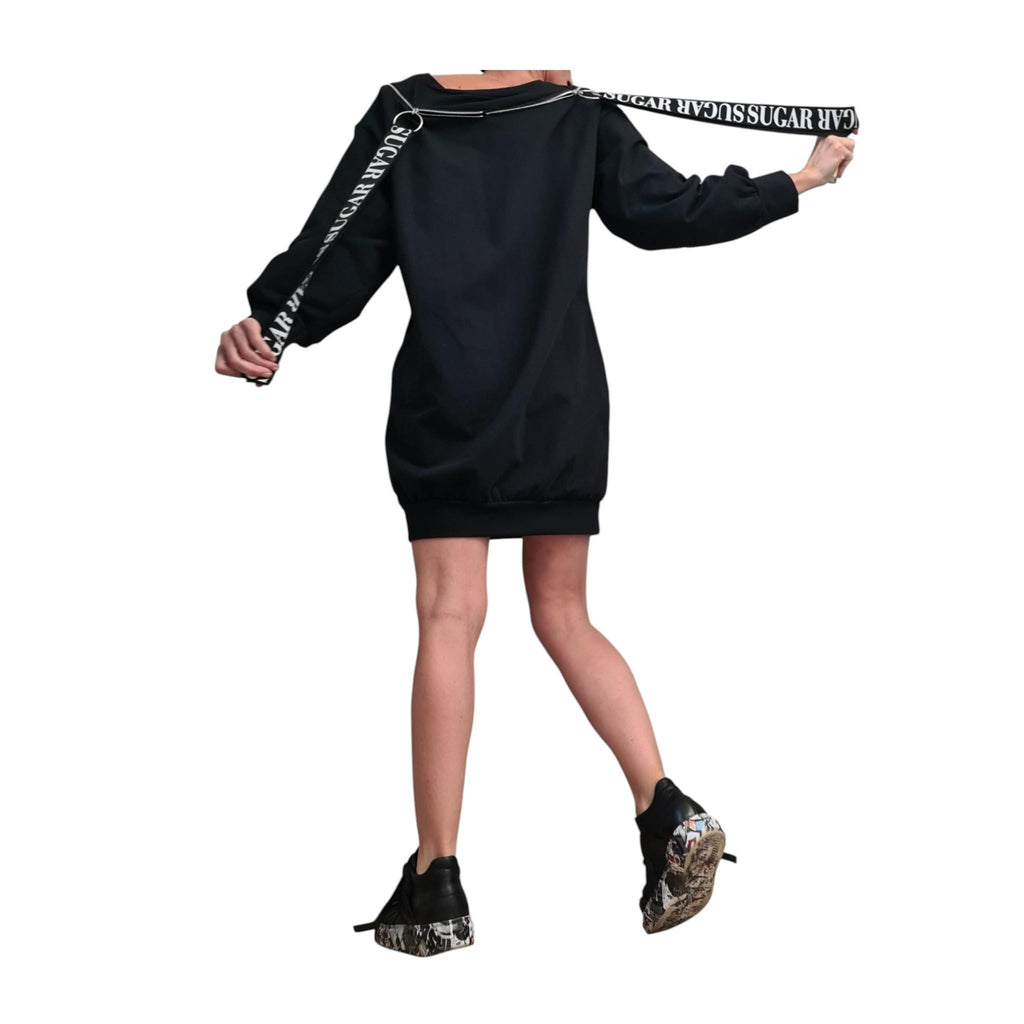 Asymmetric Tunic Dress: Loose Fit, Long Sleeve (Plus Sizes XS-5XL)