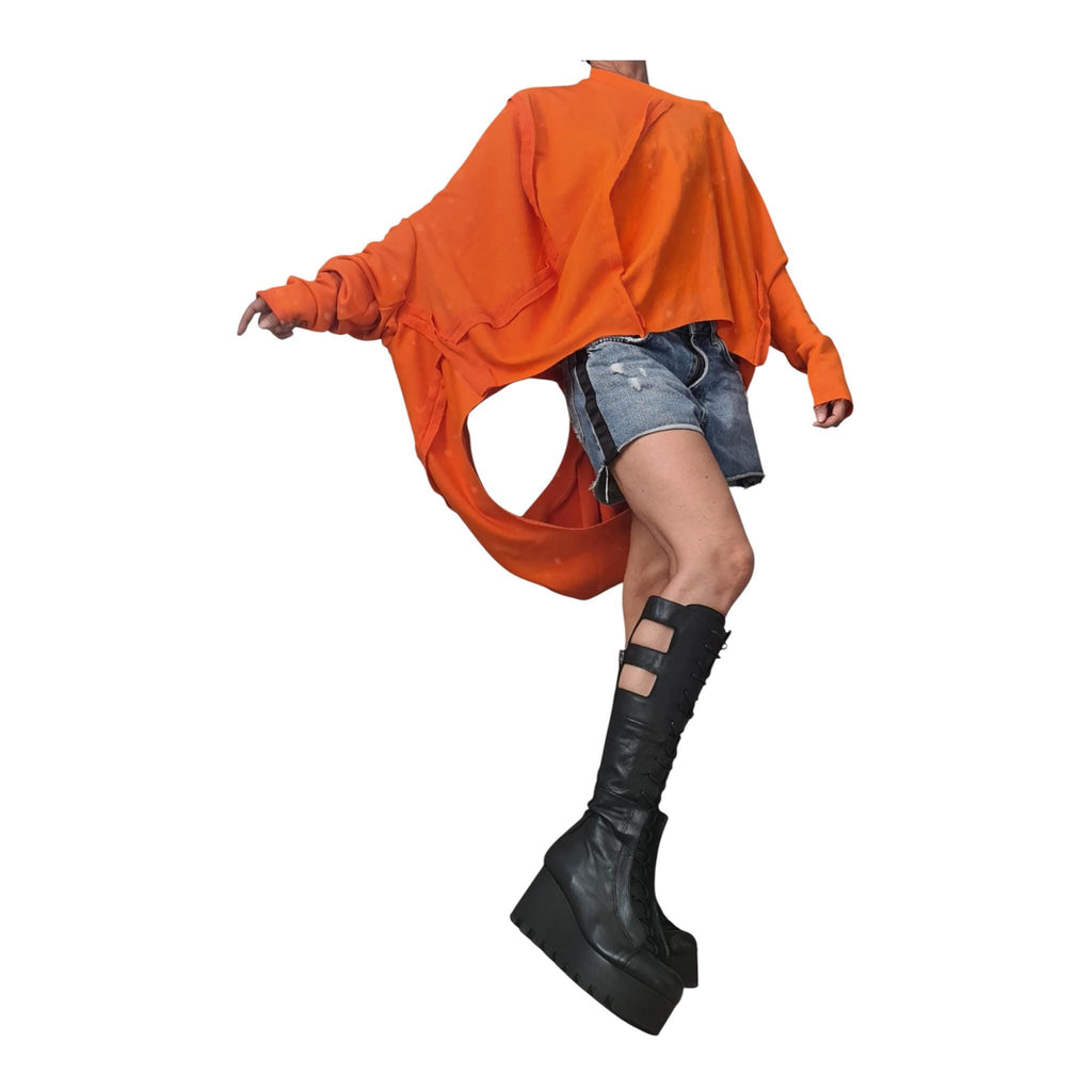 Yellow Cotton Tunic for Women | Oversized Asymmetrical Blouse | Statement Top