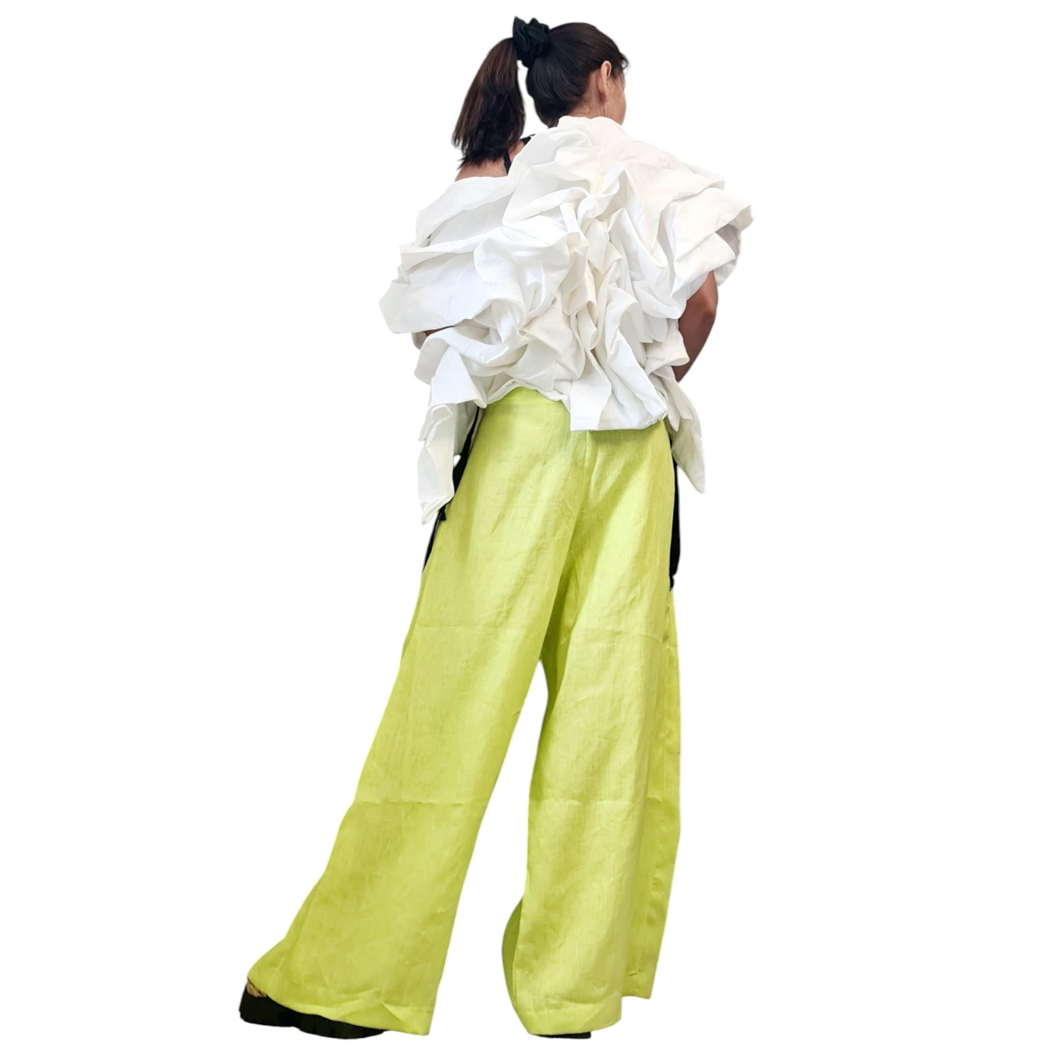 White Linen Sleeveless Jacket, Minimalist Linen Outerwear