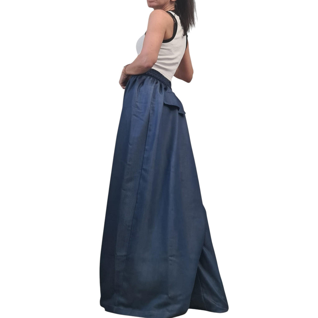 Asymmetric Wide-leg Denim Pants, Harem trousers, Plus Size pants for women