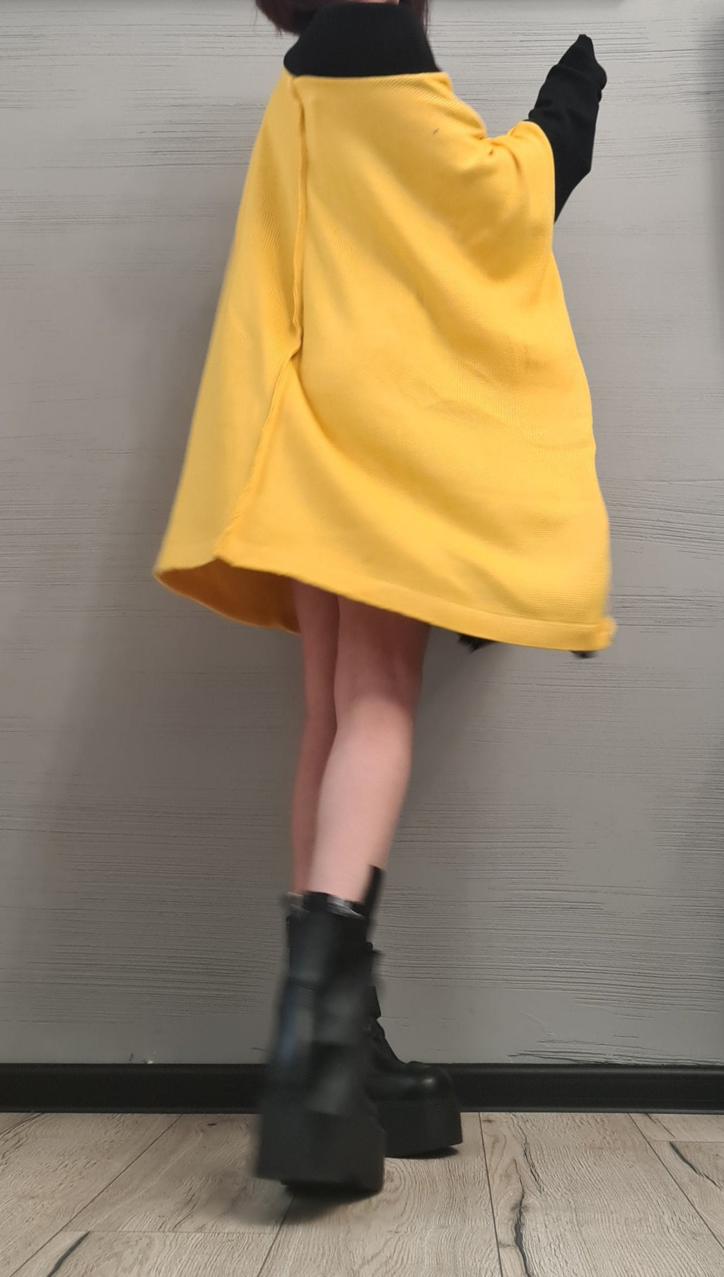 Yellow Asymmetrical Knitted Tunic, Oversized Knit Sweater, Plus Size Top