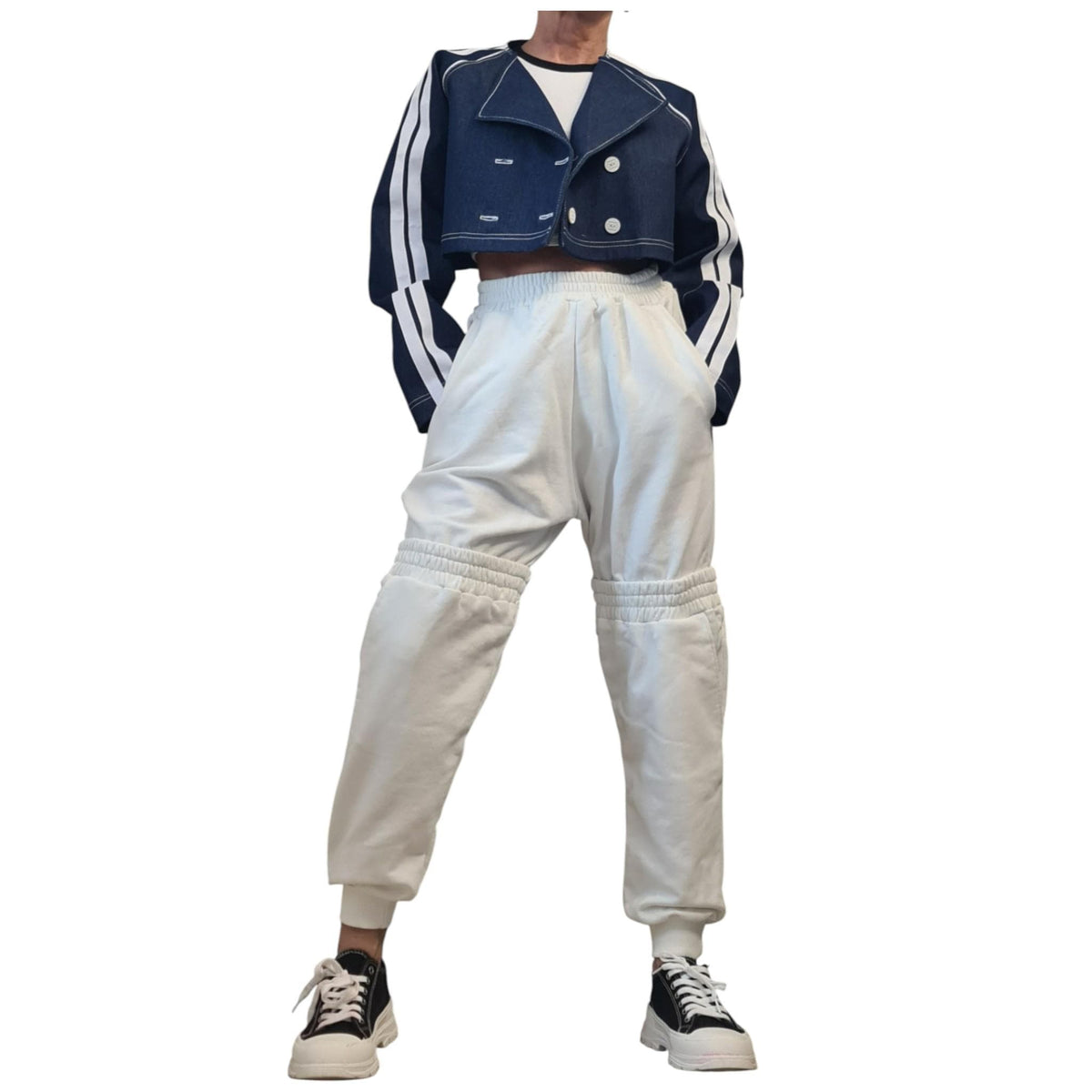 Avant Garde Denim Two Piece Set | Sleeveless Vest and Short Jacket