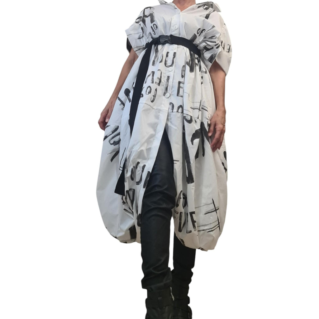 Asymmetric Tunic Shirt, Avant Garde Loose Cotton Top