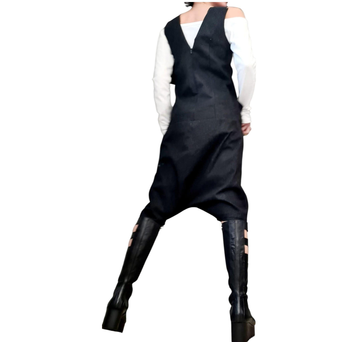 Asymmetric Harem Jumpsuit, Extravagant Loose Women Overall, Plus Size