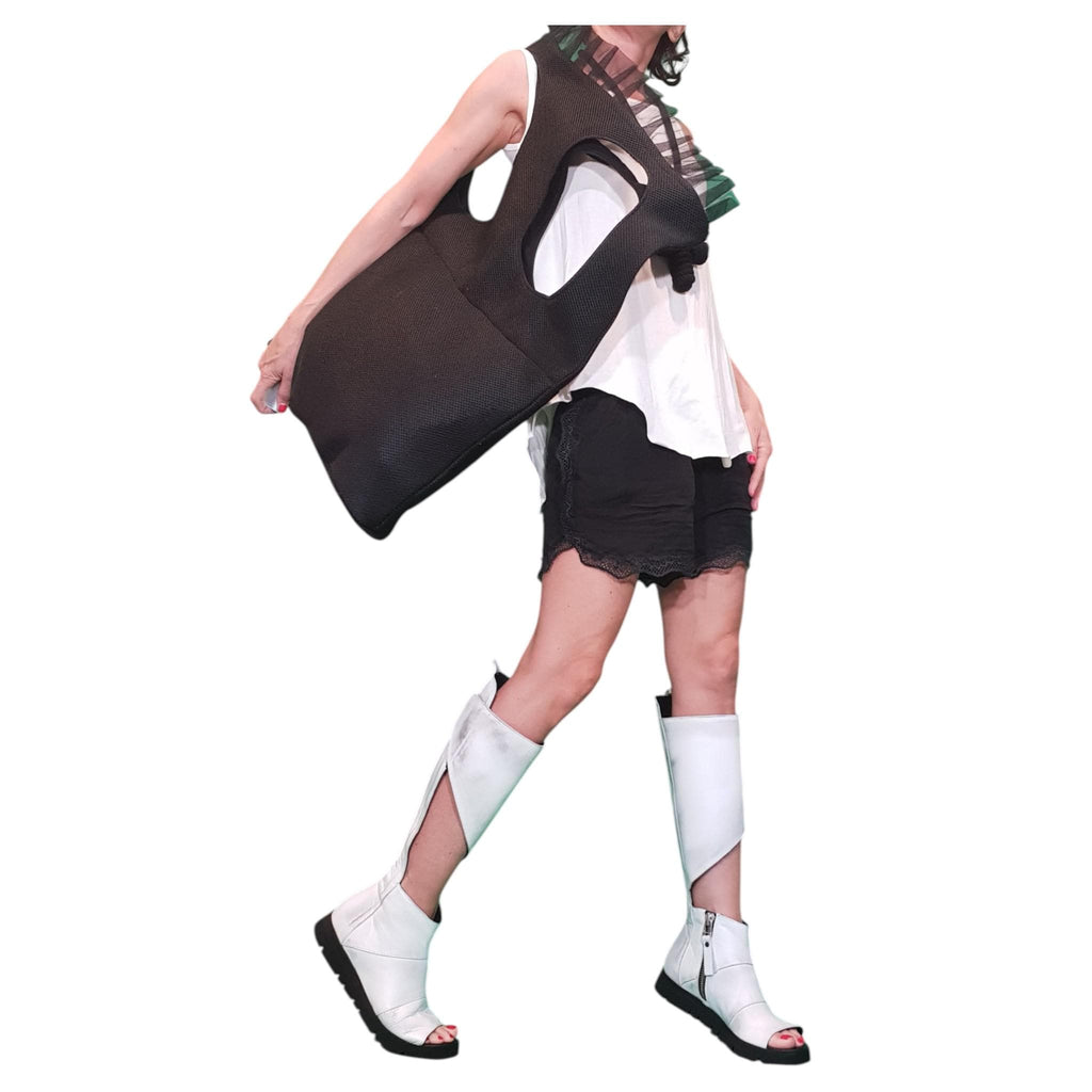 Extravagant  black backpack bag, Casual Rucksack,Everyday Shoulder Bag, Oversize Bag, Handmade Bag Backpack, Modern Bag, Avantgarde Backpack