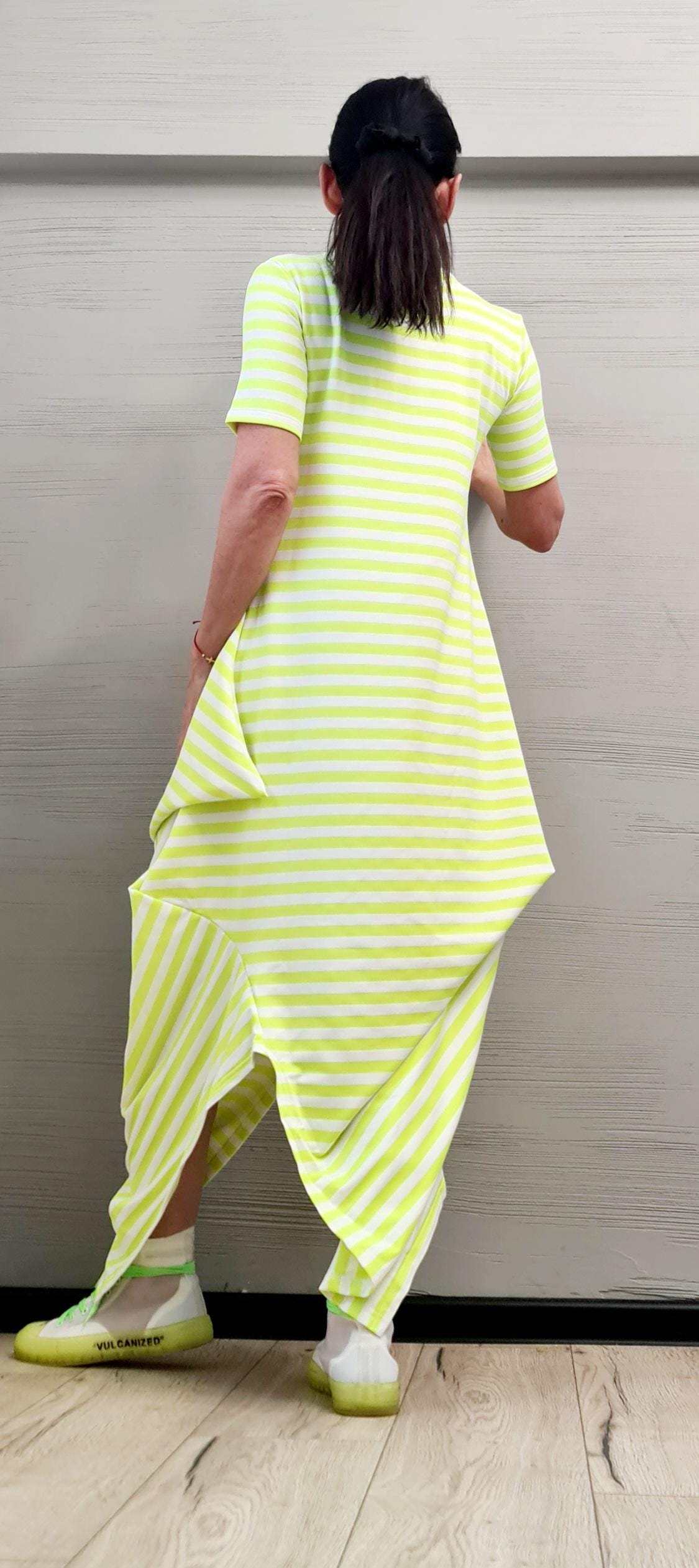 Asymmetric Long Dress, Plus Size Clothing, Short sleeve