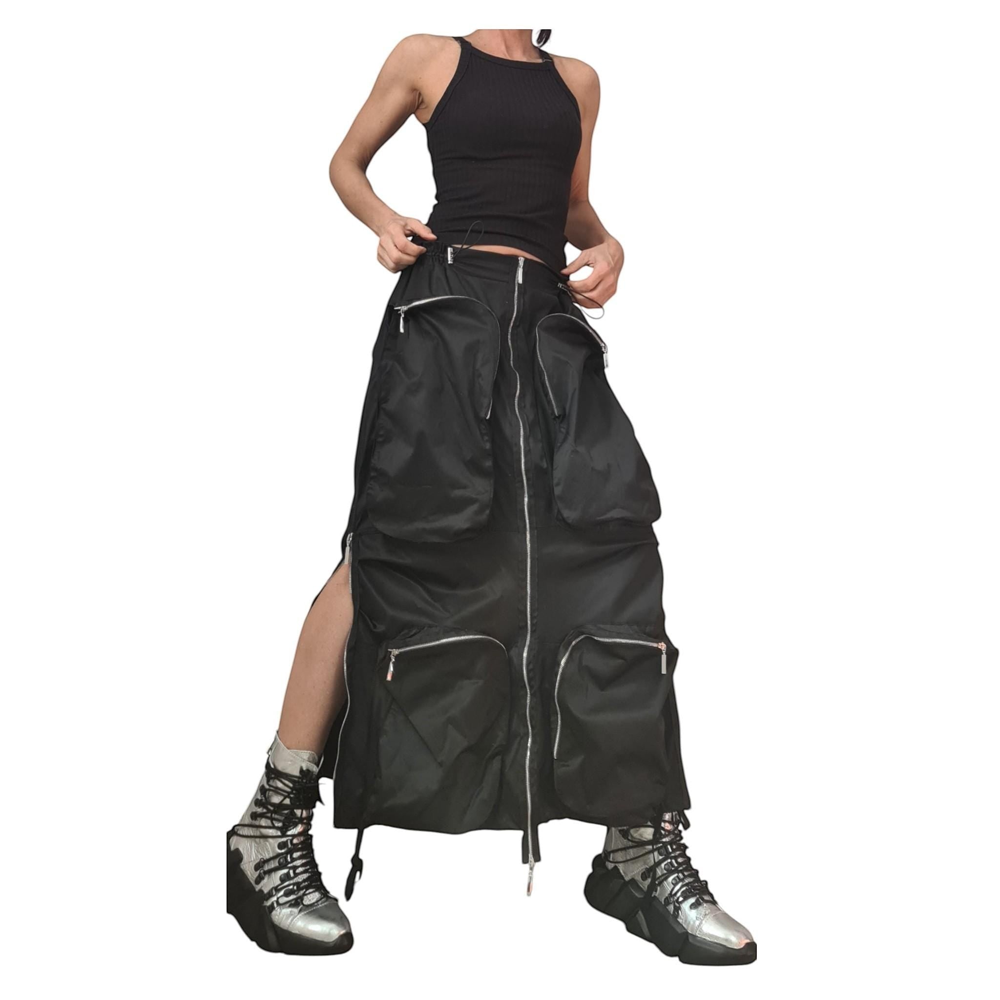 Maxi Cargo Skirt With Multiple Pockets