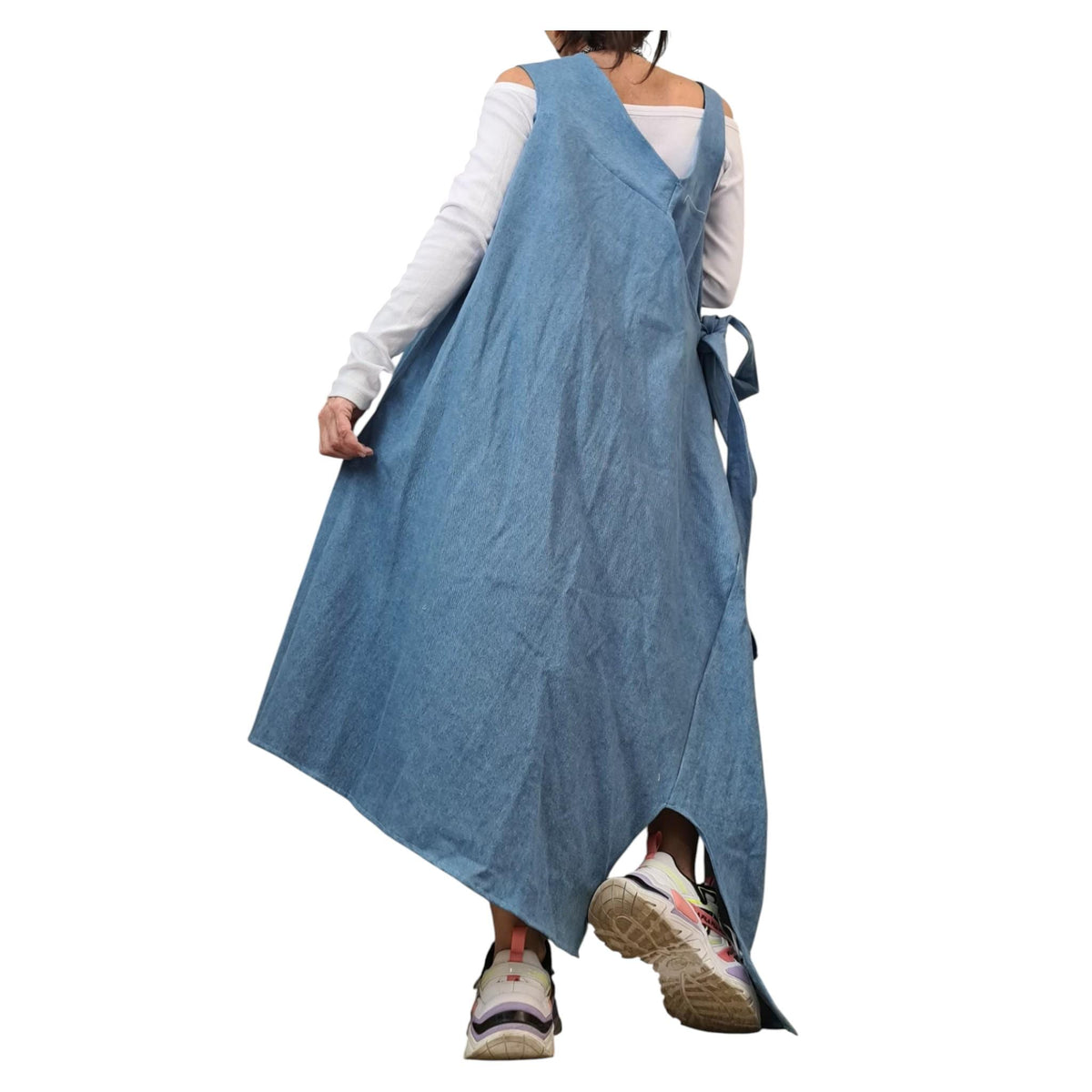 Blue Denim Dress High Low Fit | Asymmetric Hem | fashion for women | statement