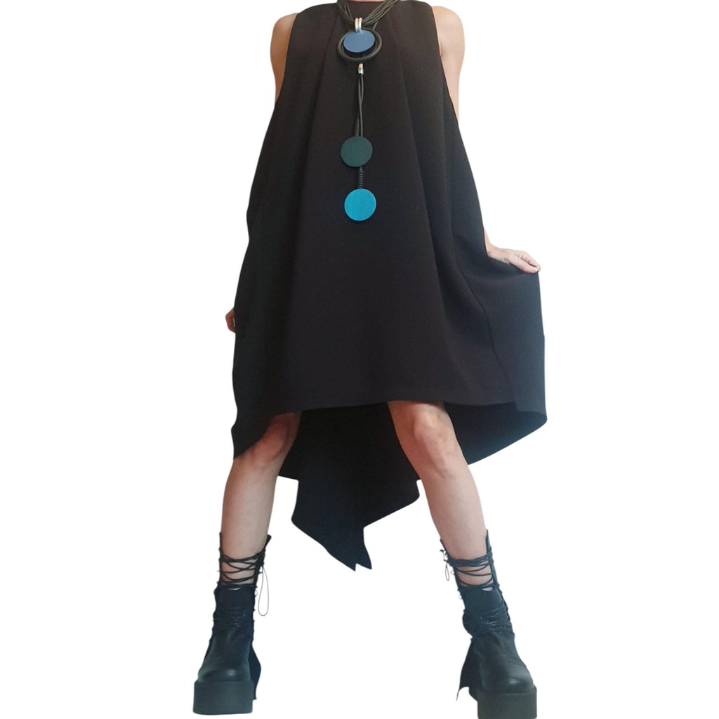 Asymmetric Dress, Cocktail Dress, Black Extravagant Dress, Avant Garde Dress, Sleeveless Dress, Futuristic Dress, Sexy Dress,