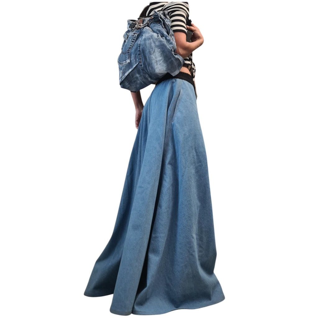 Extravagant Denim Bag, Avant Garde Handmade Bag Backpack