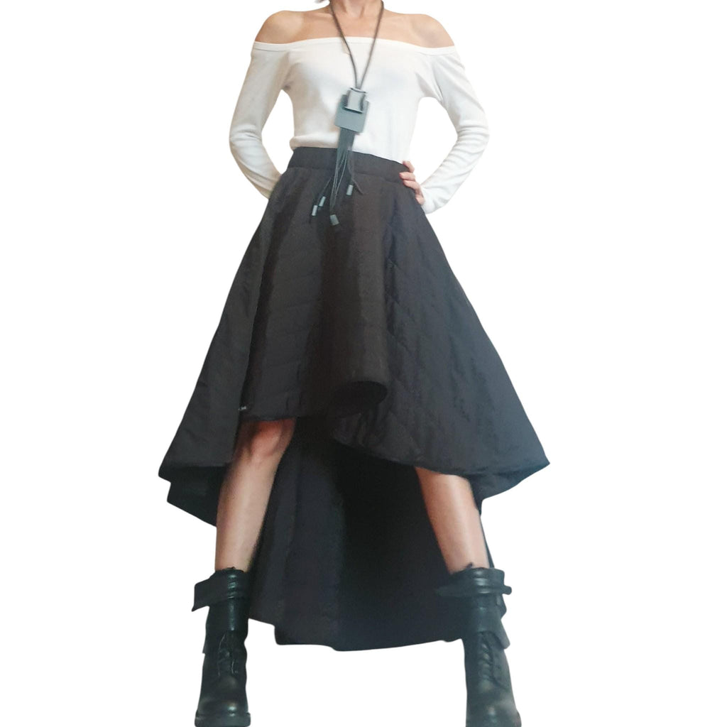 Long Short Skirt, Winter Skirt, Extravagant Skirt, Asymmetric Skirt, Wadding Skirt, Cocktail Skirt, Gothic Skirt, Circle Skirt