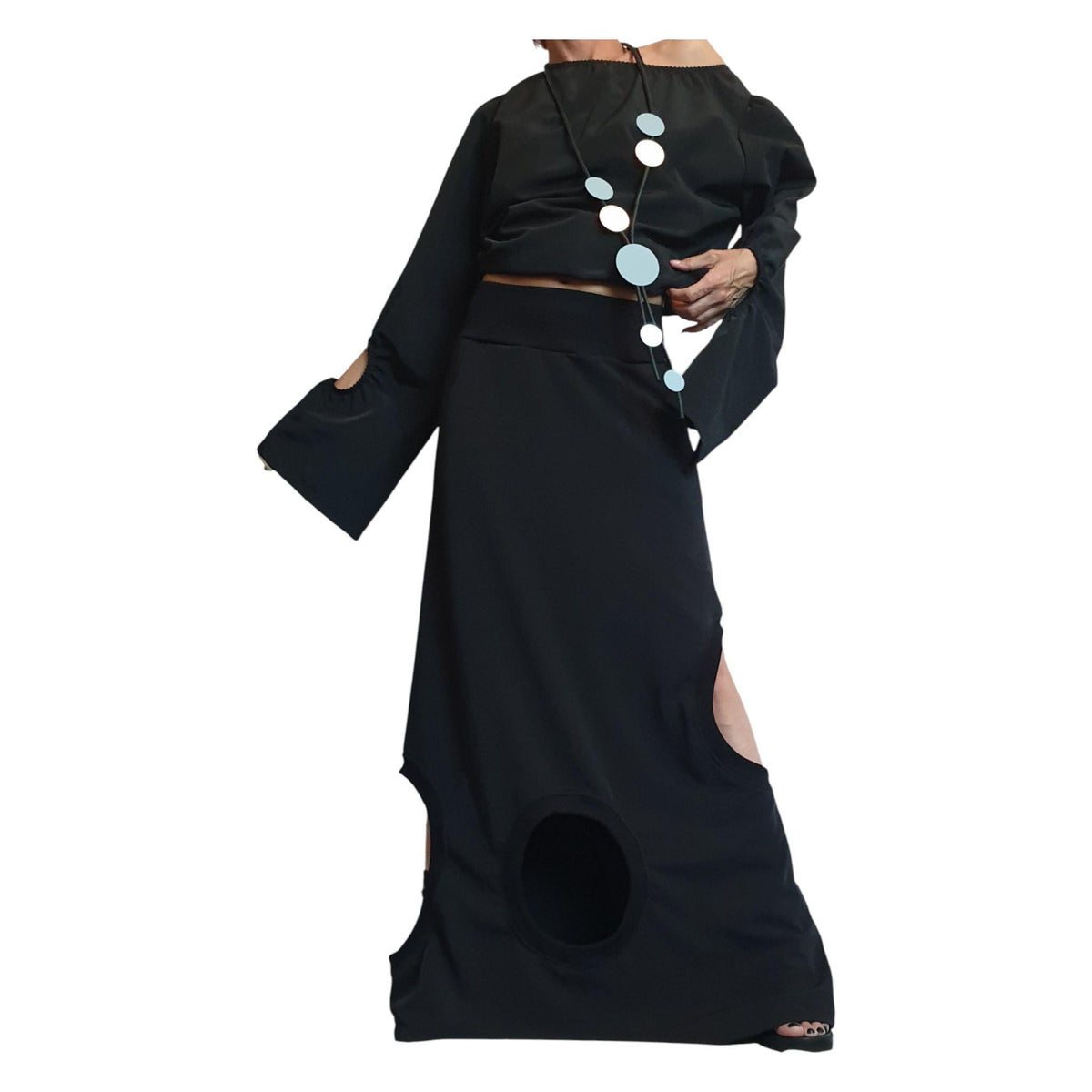 Avant Garde Yellow Skirt, Loose Maxi Asymmetric Oversize Women Clothing, Convertible Outfit