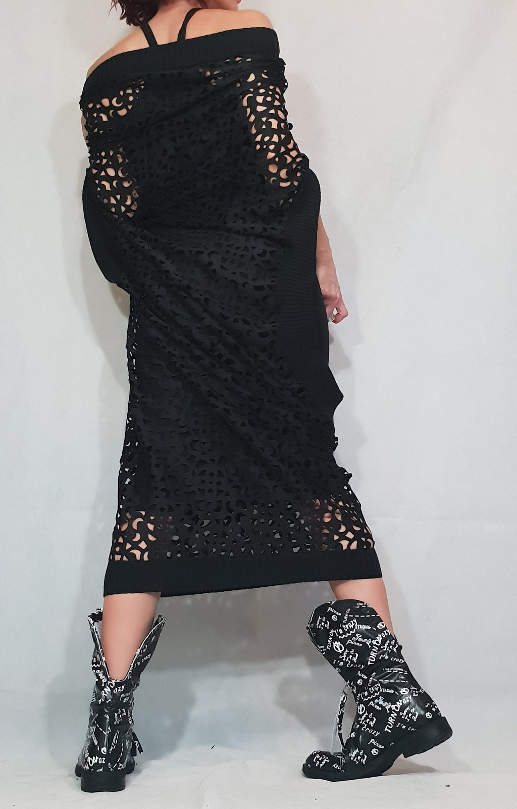 Black Cotton Fitted Maxi Dress, Laser Cut Neoprene Tunic, Two-Piece Co-Ord Set, Plus Size