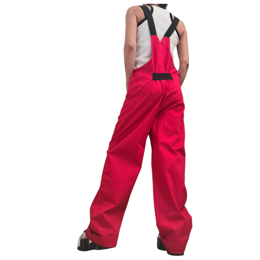 Extravagant Red Wide Leg Jumpsuit, Casual Woman Overalls