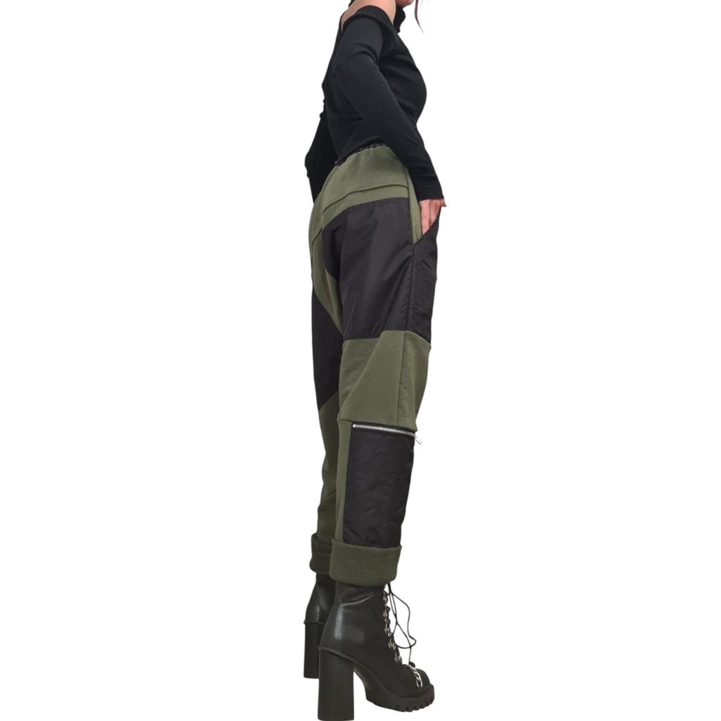 Black and White Trousers, Avant Garde Cotton Harem Pants, Drop Crotch Design