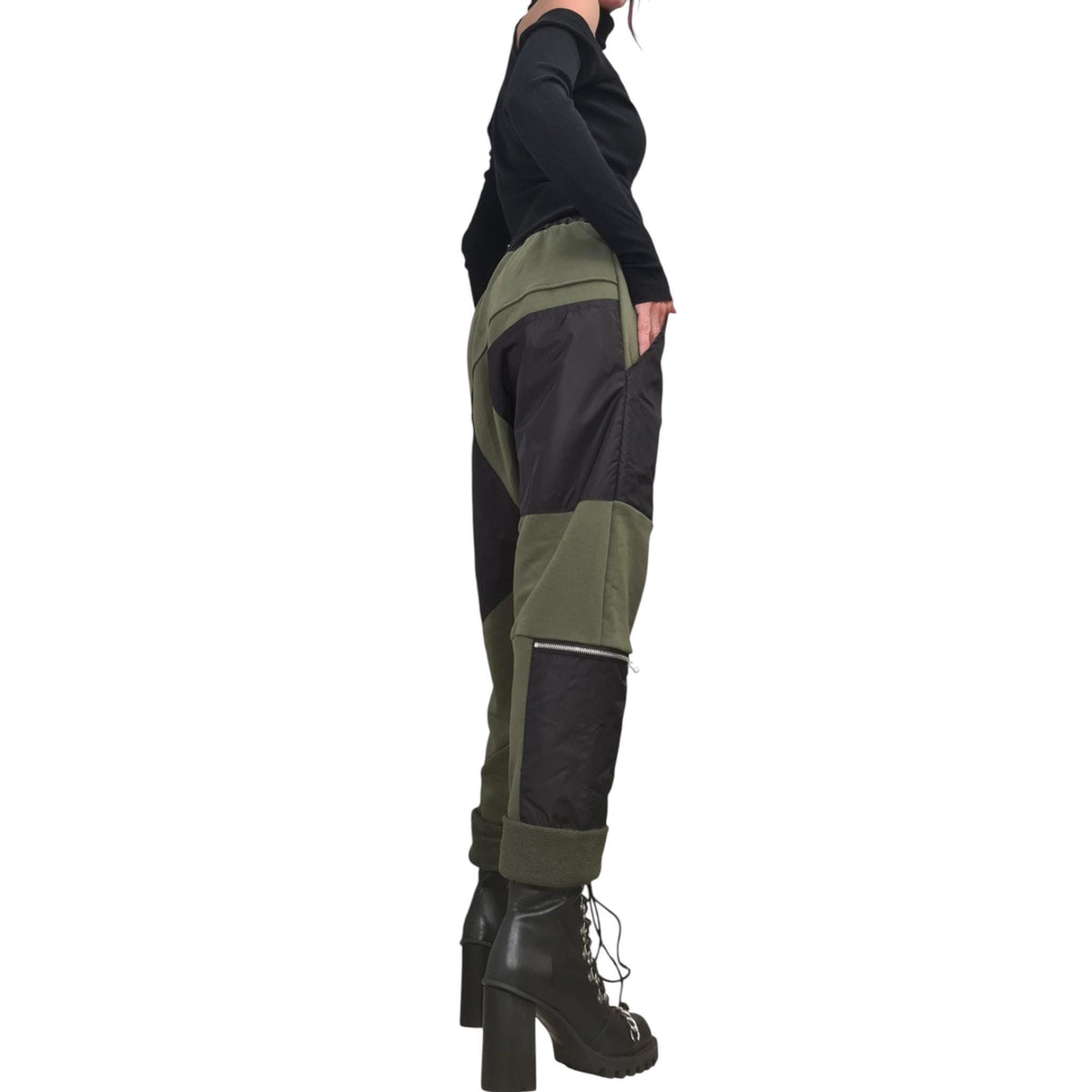 Black and White Trousers, Avant Garde Cotton Harem Pants, Drop Crotch Design