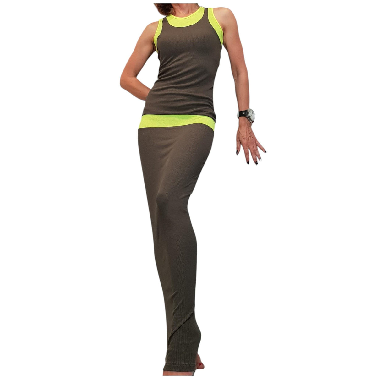 Long Fit Cotton Dress, Sleeveless Pencil Dress