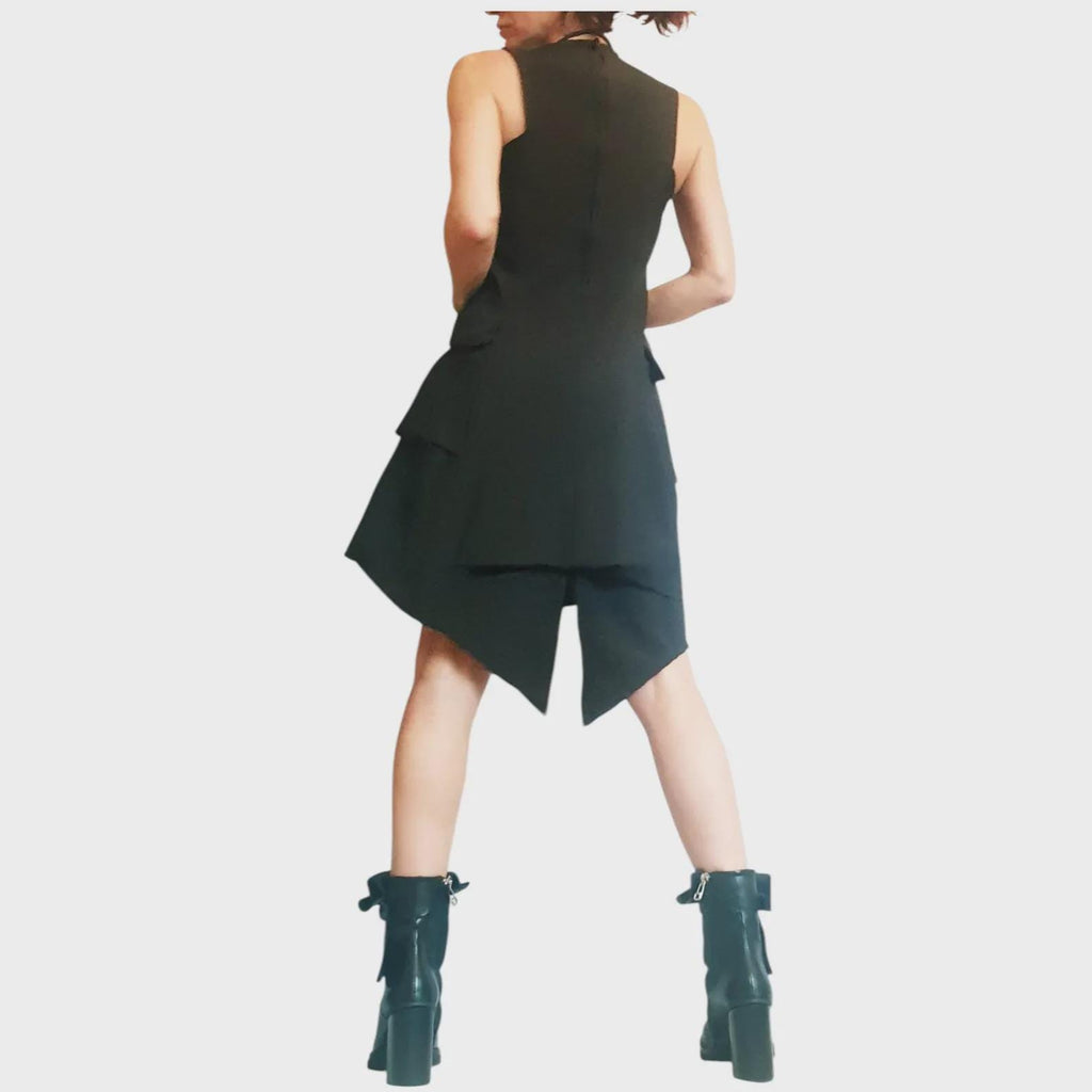 Royal Blue Extravagant Sleeveless Dress, Plus Size Futuristic Clothing