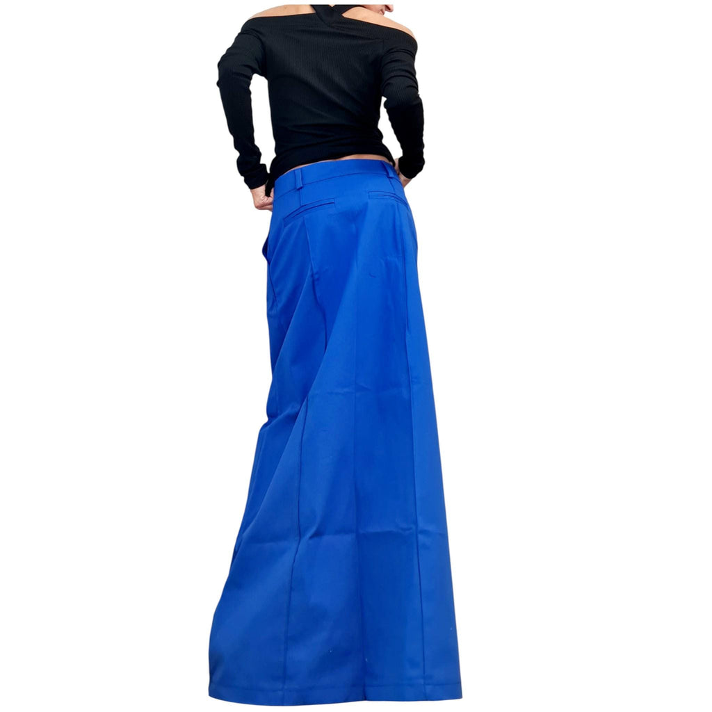 Royal Blue A-Line Maxi Skirt, Elegant Women's  Long Straight Formal Skirt