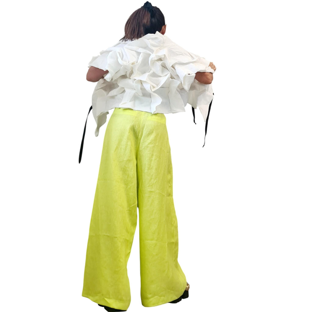 White Linen Sleeveless Jacket, Minimalist Linen Outerwear