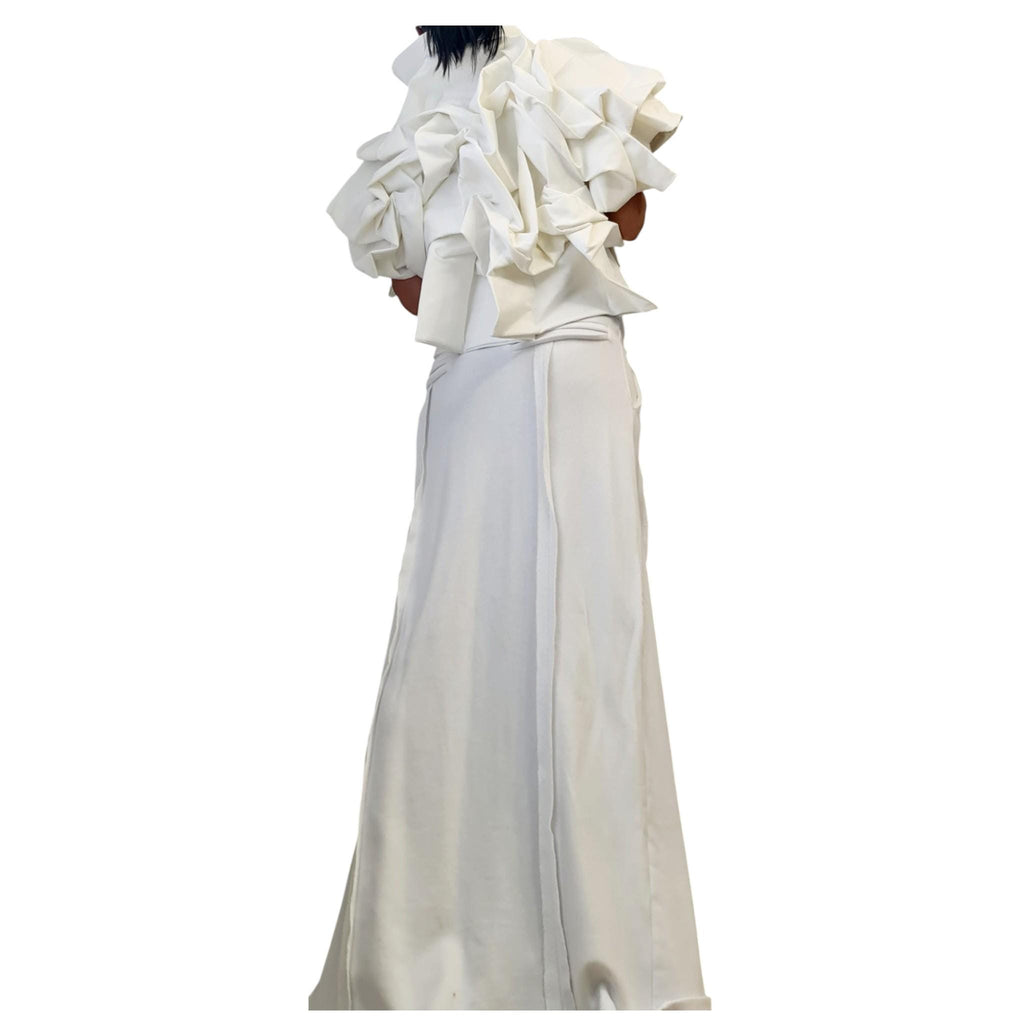 Women's Asymmetric Denim Jacket, White Short Style