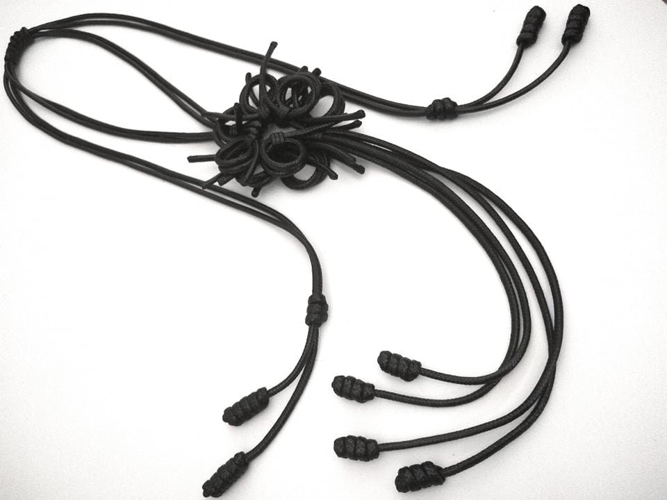 Handmade Black Flower Necklace, Gothic Avant Garde, Long Art Jewelry