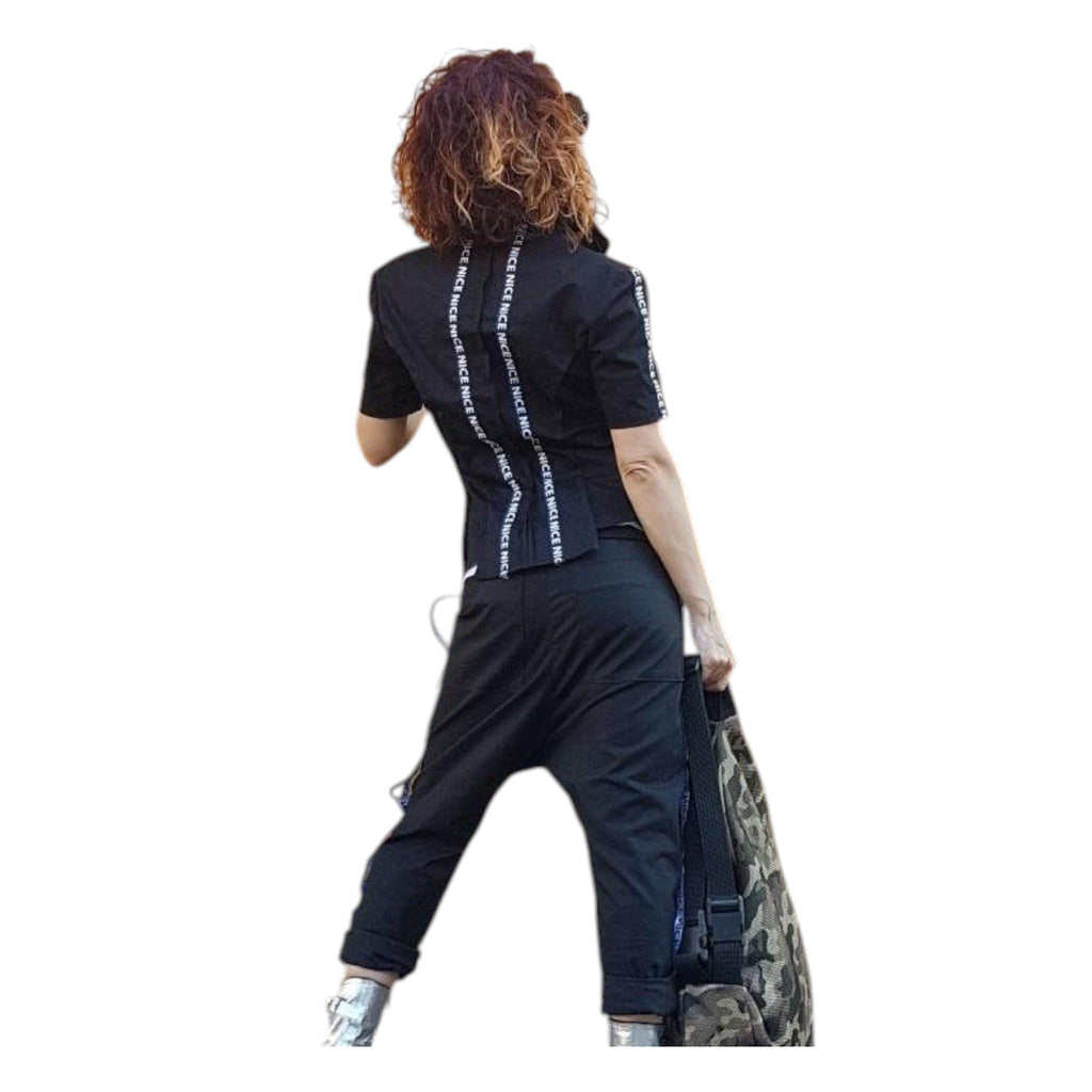 Avant Garde Black Set, Women's Harem Pants, Gothic Costume, Extravagant Blazer