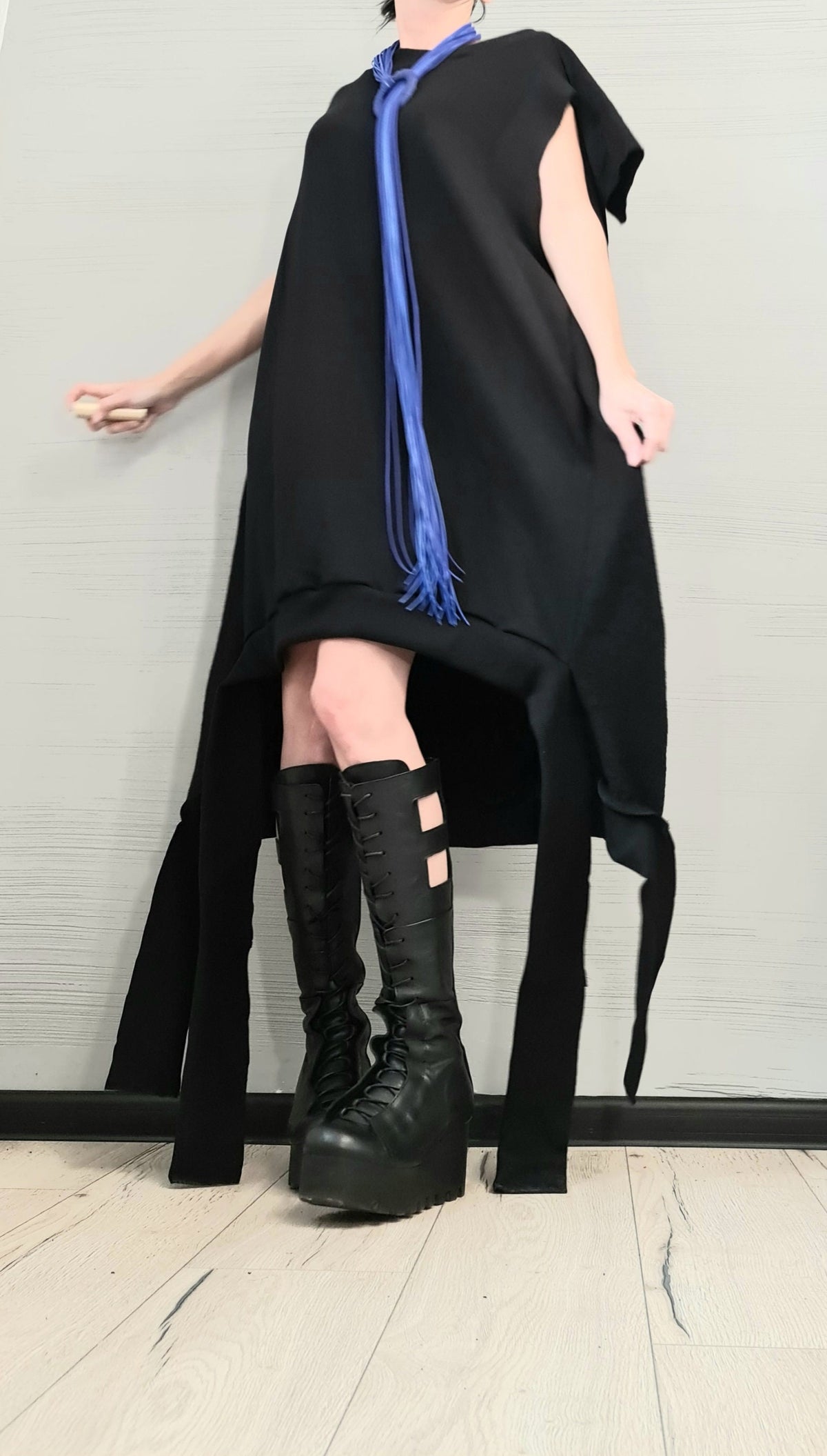 Asymmetrical Deconstructed Tunic, Avant Garde Oversize Cotton Top
