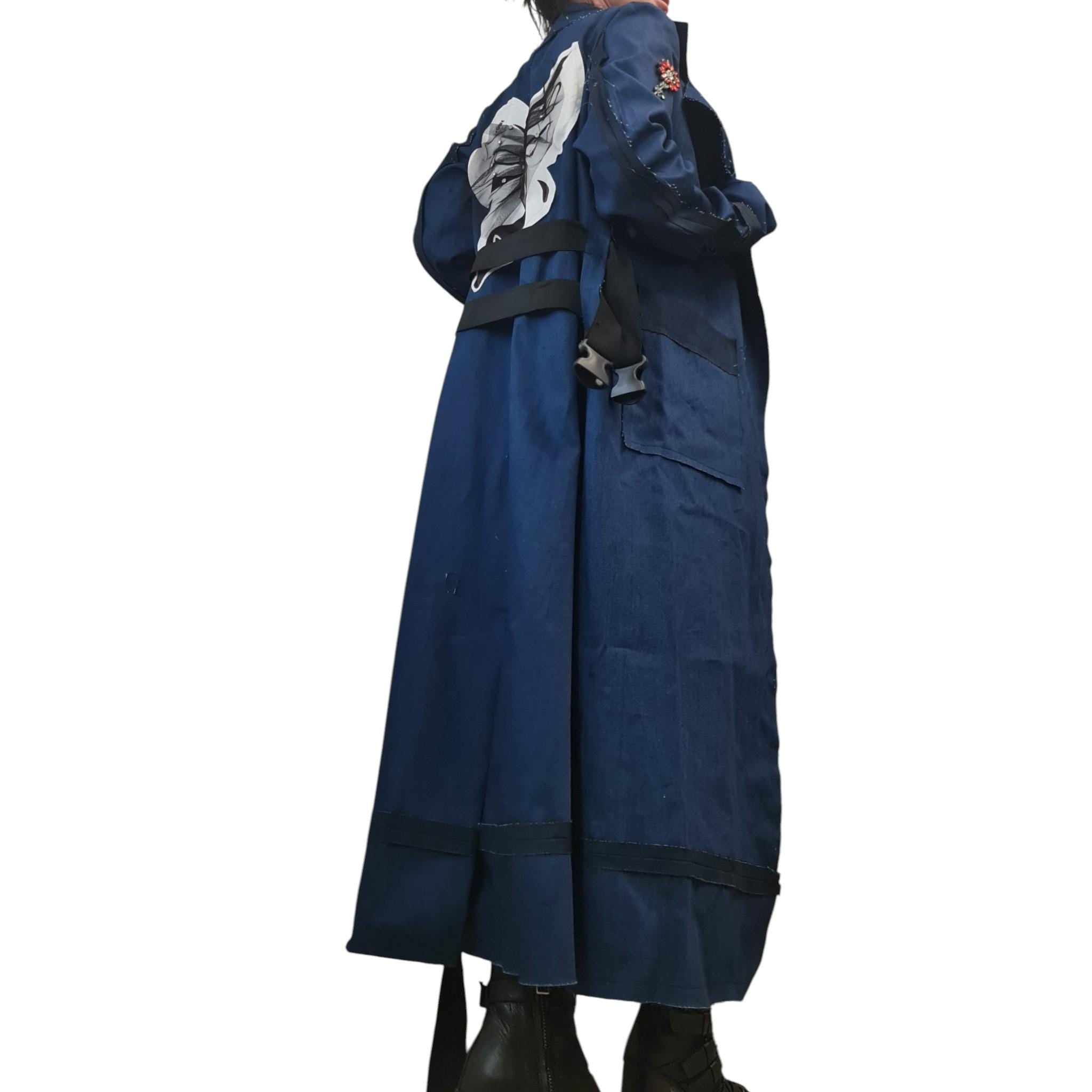 Extravagant Trench coat, Denim Trench coat, Plus Size Clothing, Oversize Trench coat, DRESSSHOESCODE