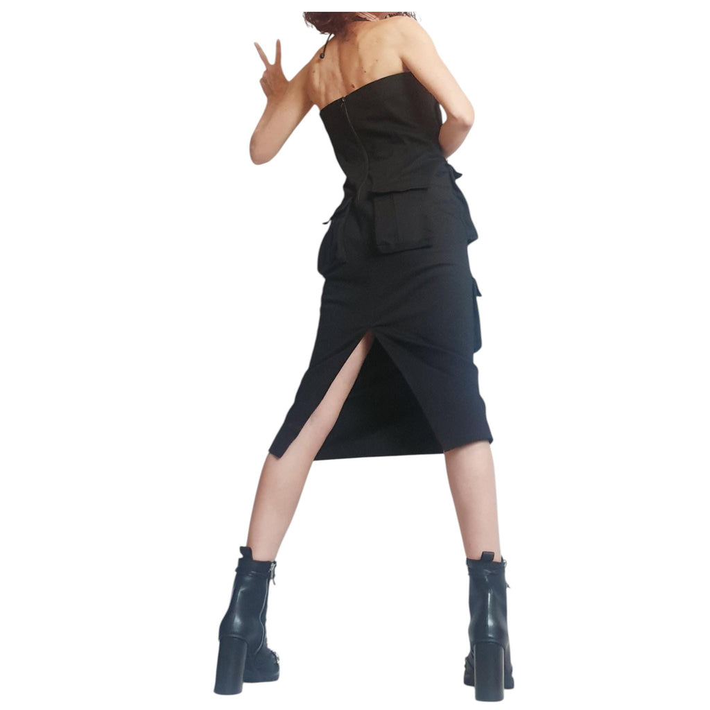 Gothic Black Dress: Extravagant Asymmetric Style - Plus Sizes