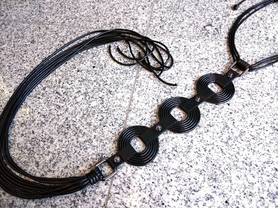 Handmade Gothic Art Necklace, Long Avant Garde Jewelry
